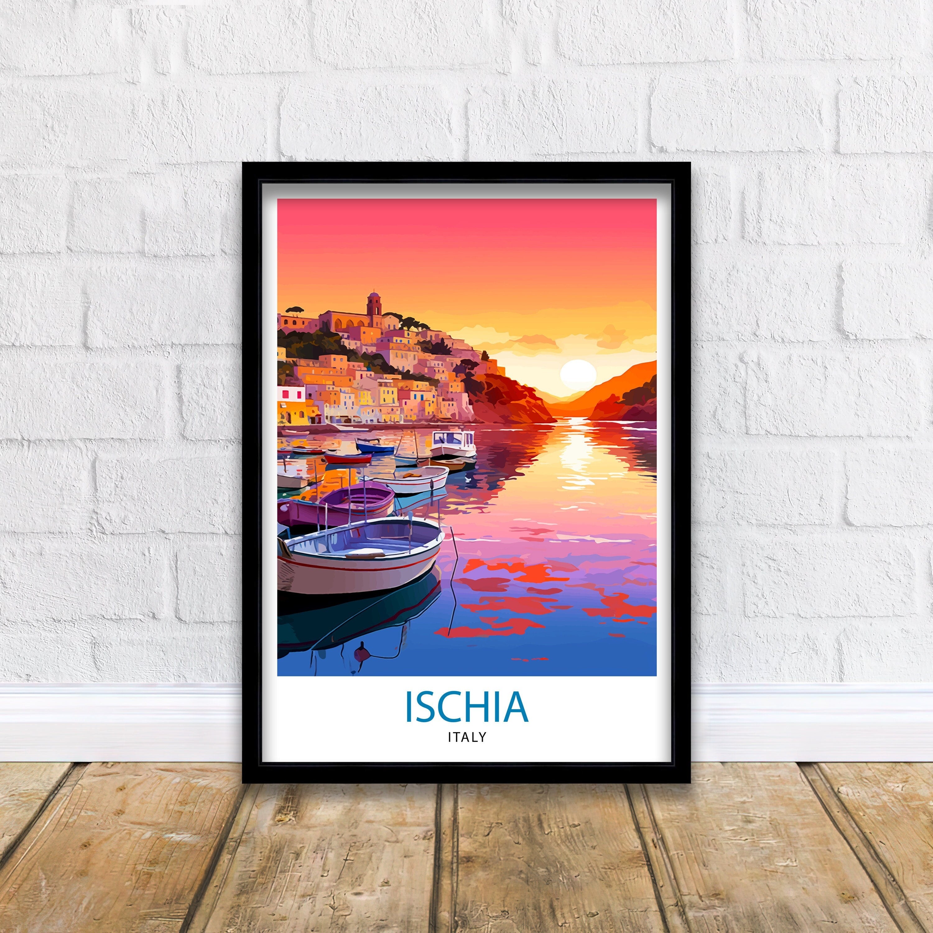 Ischia Italy Travel Print Ischia Wall Decor Ischia Home Living Decor Ischia Italy Illustration Travel Poster Gift For Ischia Italy Home