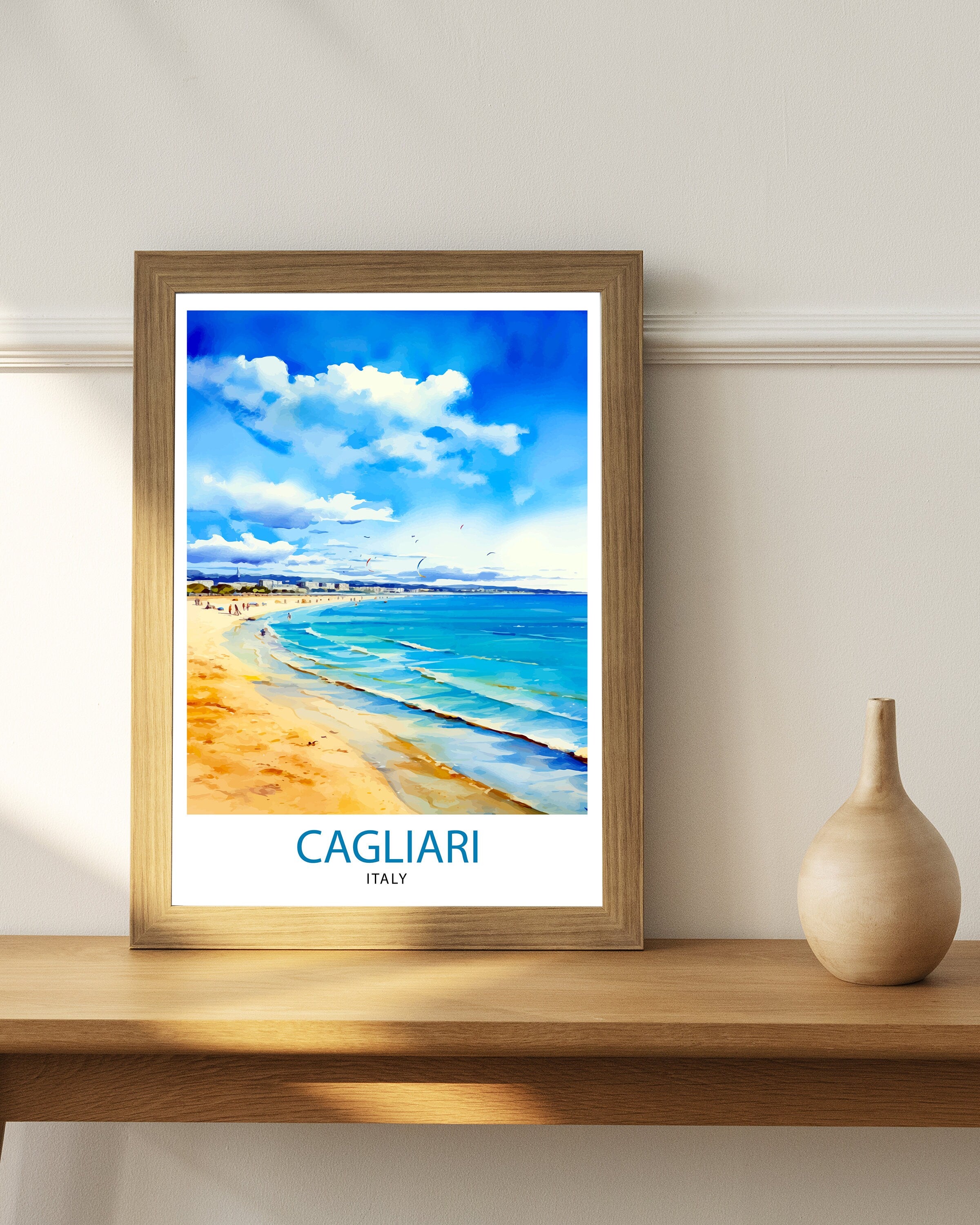 Cagliari Italy Travel Print Cagliari Wall Decor Cagliari Poster Italy Travel Prints Cagliari Art Print Cagliari Illustration Cagliari Wall