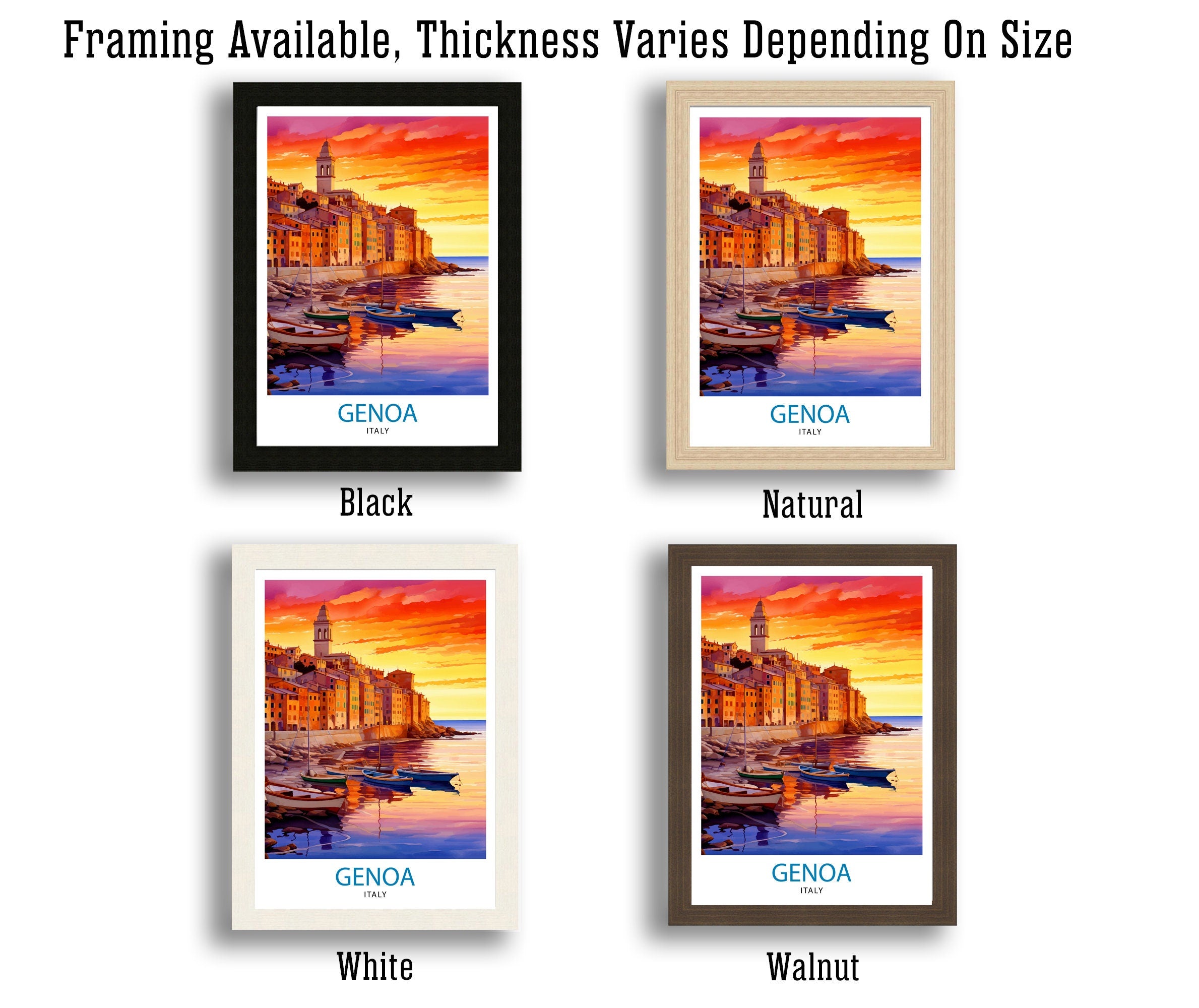 Genoa Italy Travel Print Genoa Wall Decor Genoa Poster Italy Travel Prints Genoa Art Print Genoa Illustration Genoa Wall Art