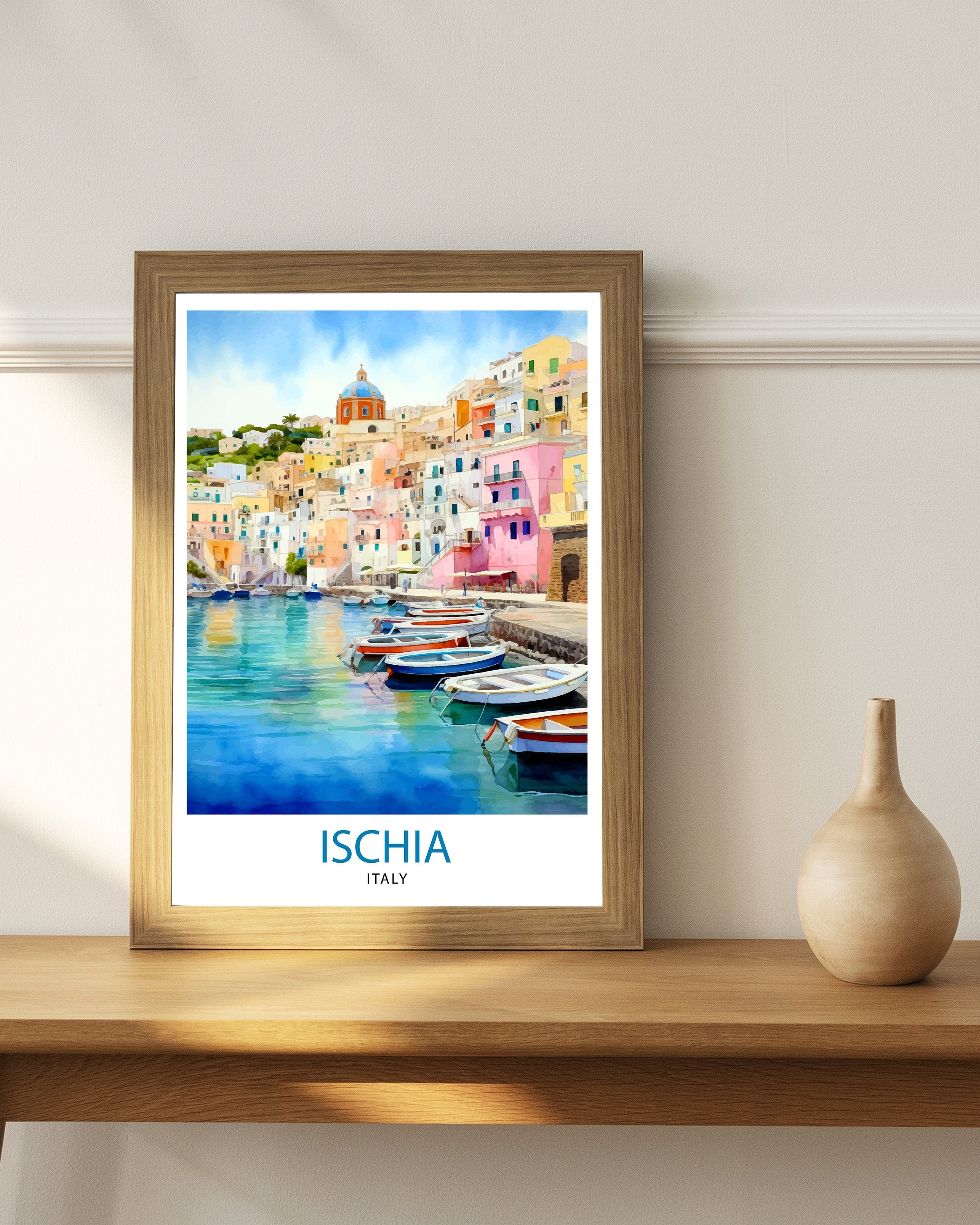 Ischia Italy Travel Print Ischia Wall Decor Ischia Home Living Decor Ischia Italy Illustration Travel Poster Gift For Ischia Italy Home