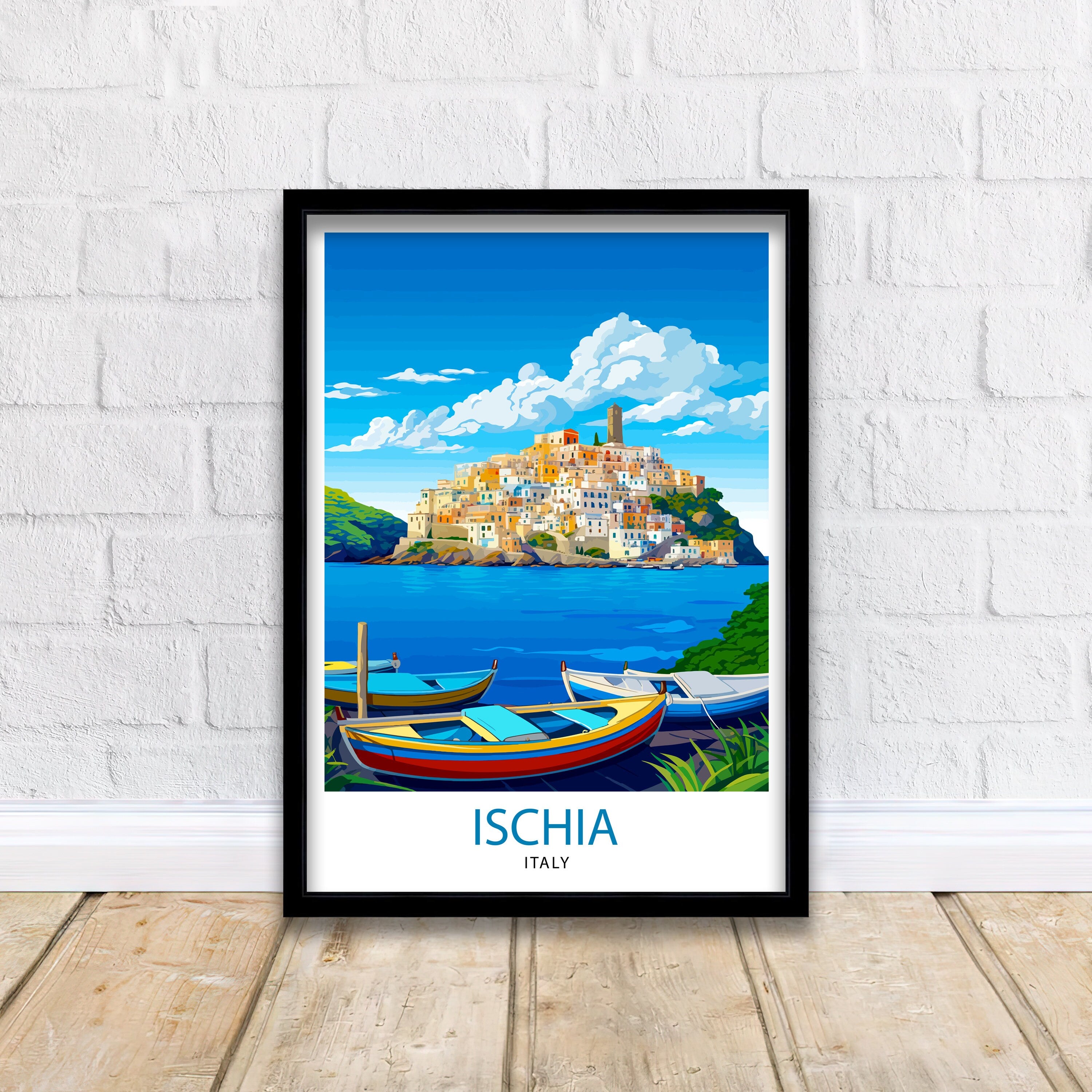 Ischia Italy Travel Print Ischia Wall Decor Ischia Home Living Decor Ischia Italy Illustration Travel Poster Gift For Ischia Italy Home