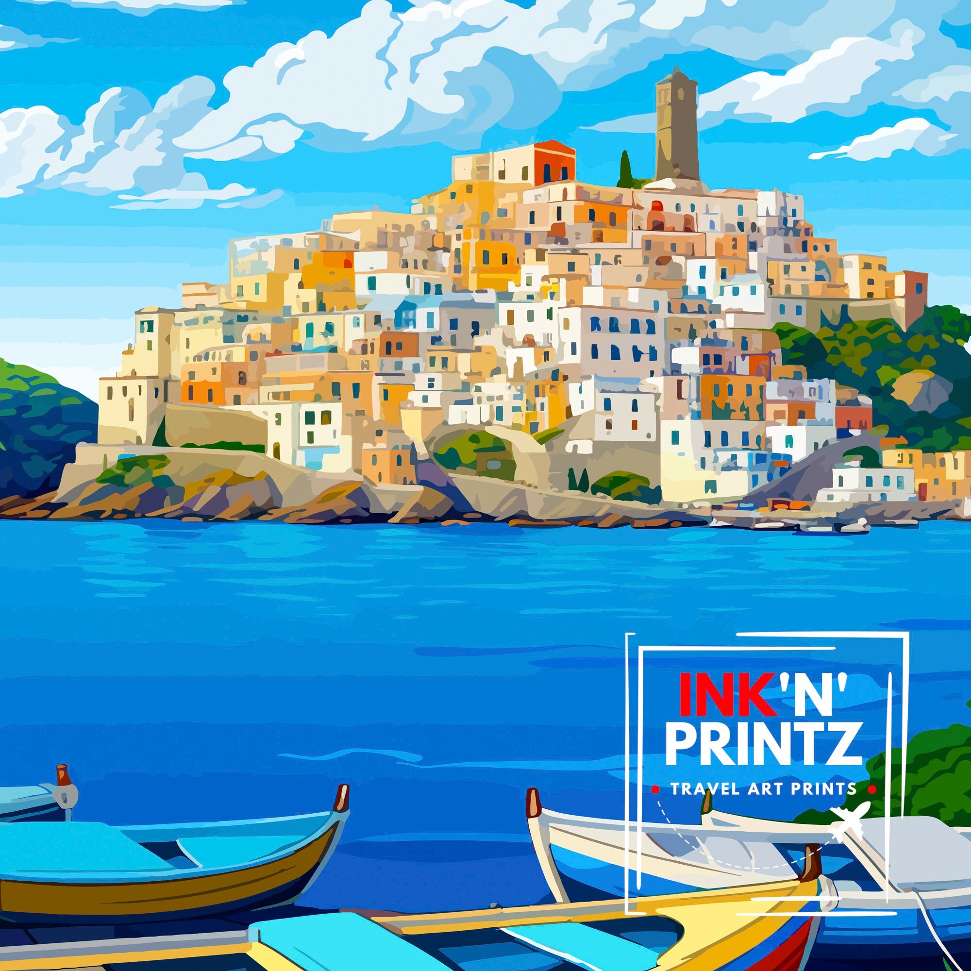Ischia Italy Travel Print Ischia Wall Decor Ischia Home Living Decor Ischia Italy Illustration Travel Poster Gift For Ischia Italy Home