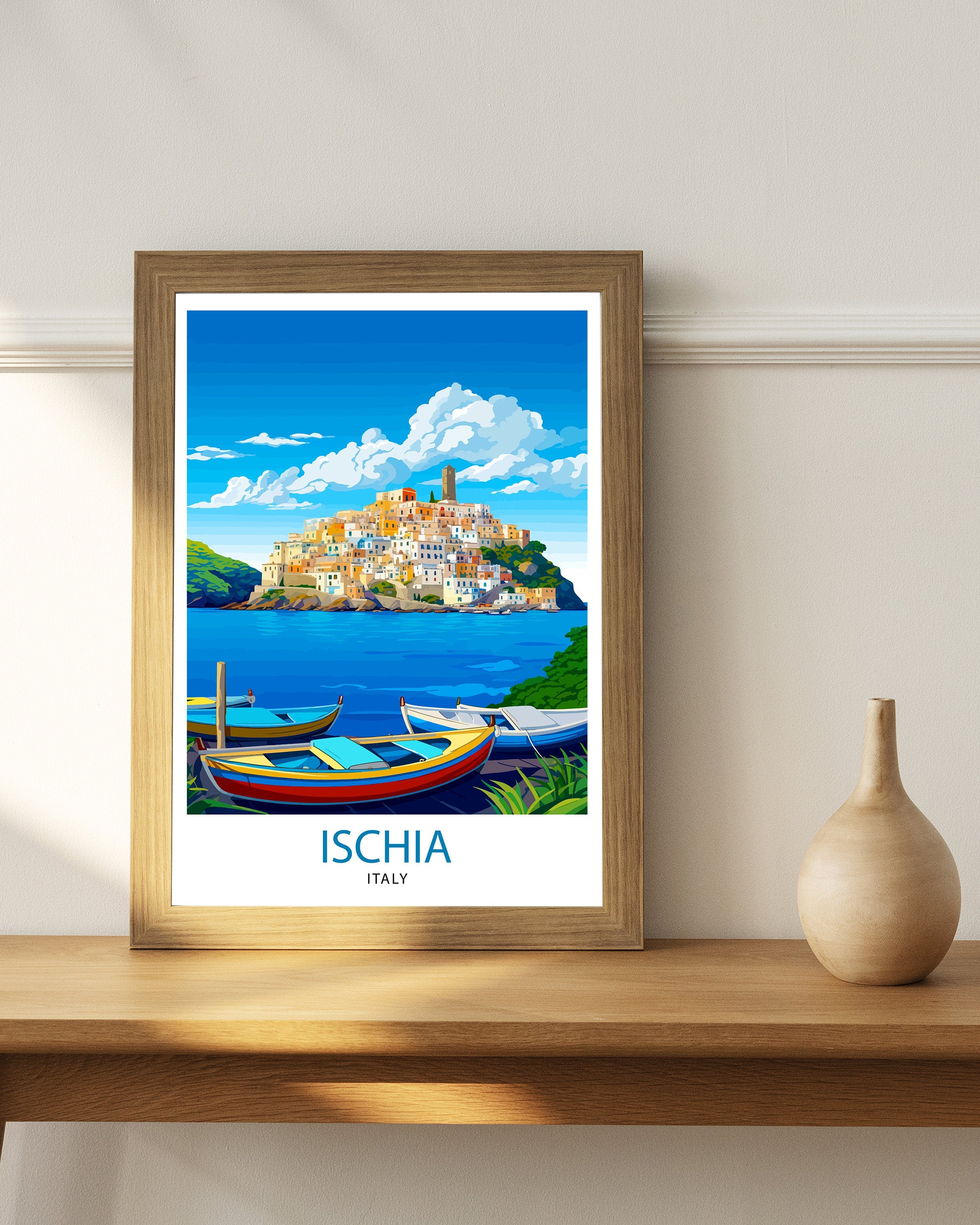 Ischia Italy Travel Print Ischia Wall Decor Ischia Home Living Decor Ischia Italy Illustration Travel Poster Gift For Ischia Italy Home