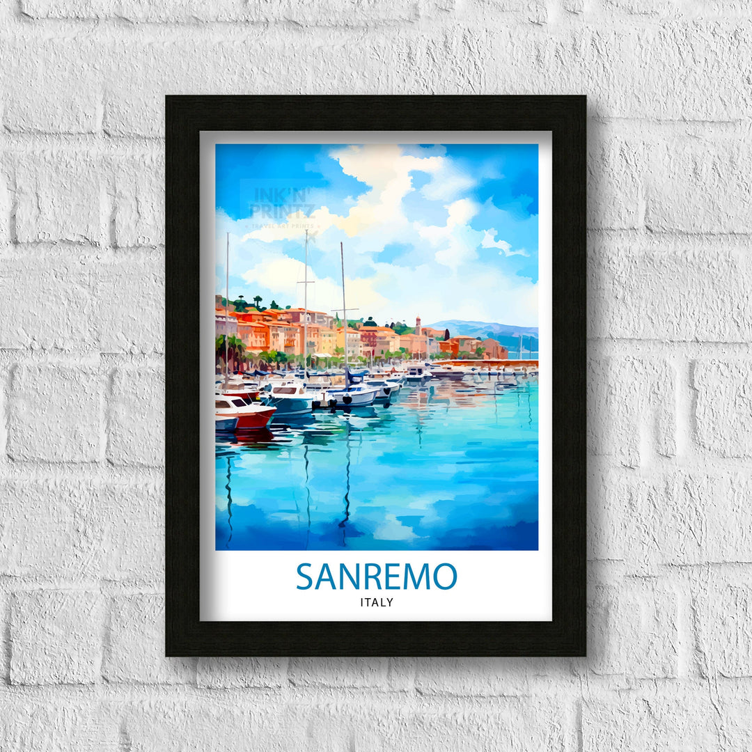 Sanremo Italy Travel Poster Sanremo