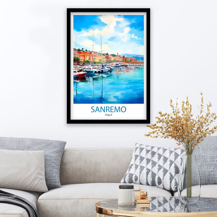 Sanremo Italy Travel Poster Sanremo