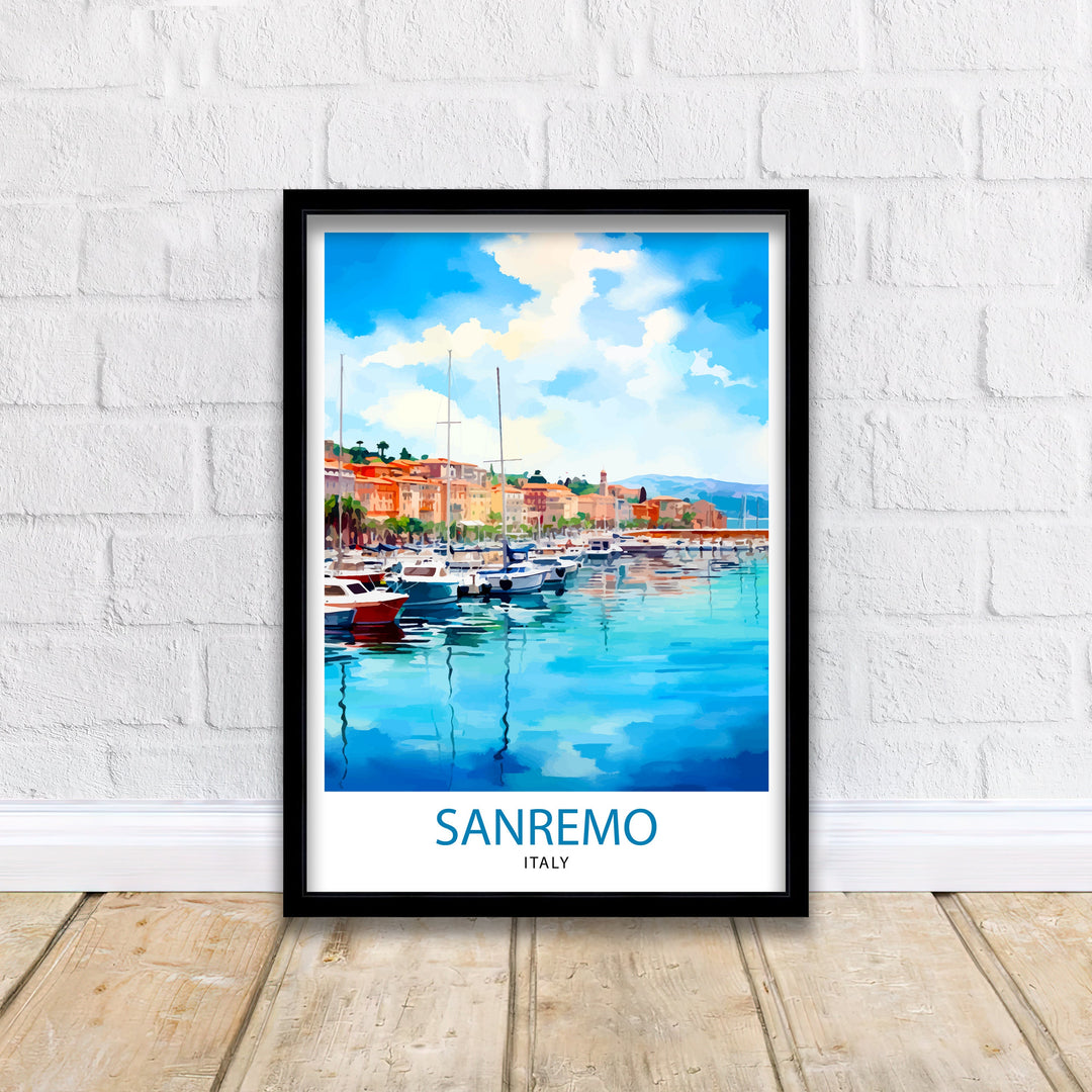 Sanremo Italy Travel Poster Sanremo