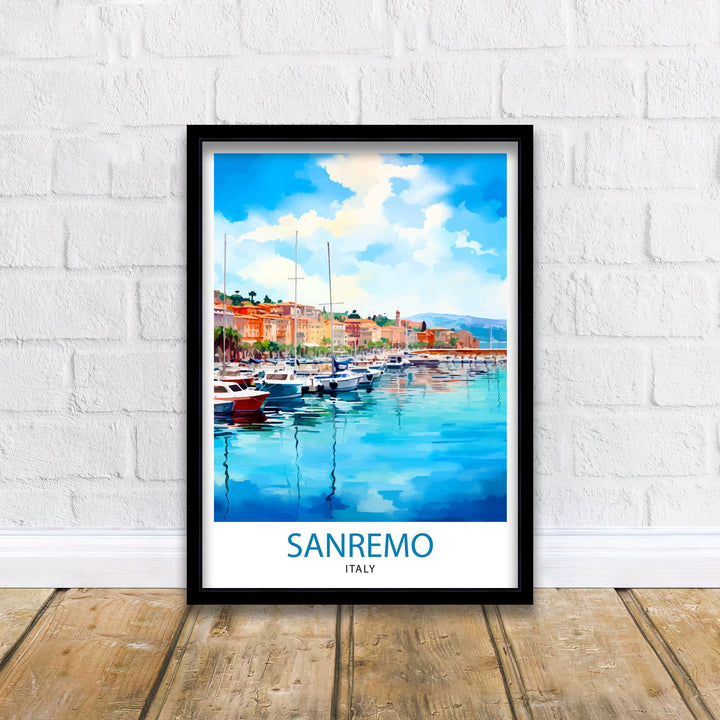 Sanremo Italy Travel Poster Sanremo