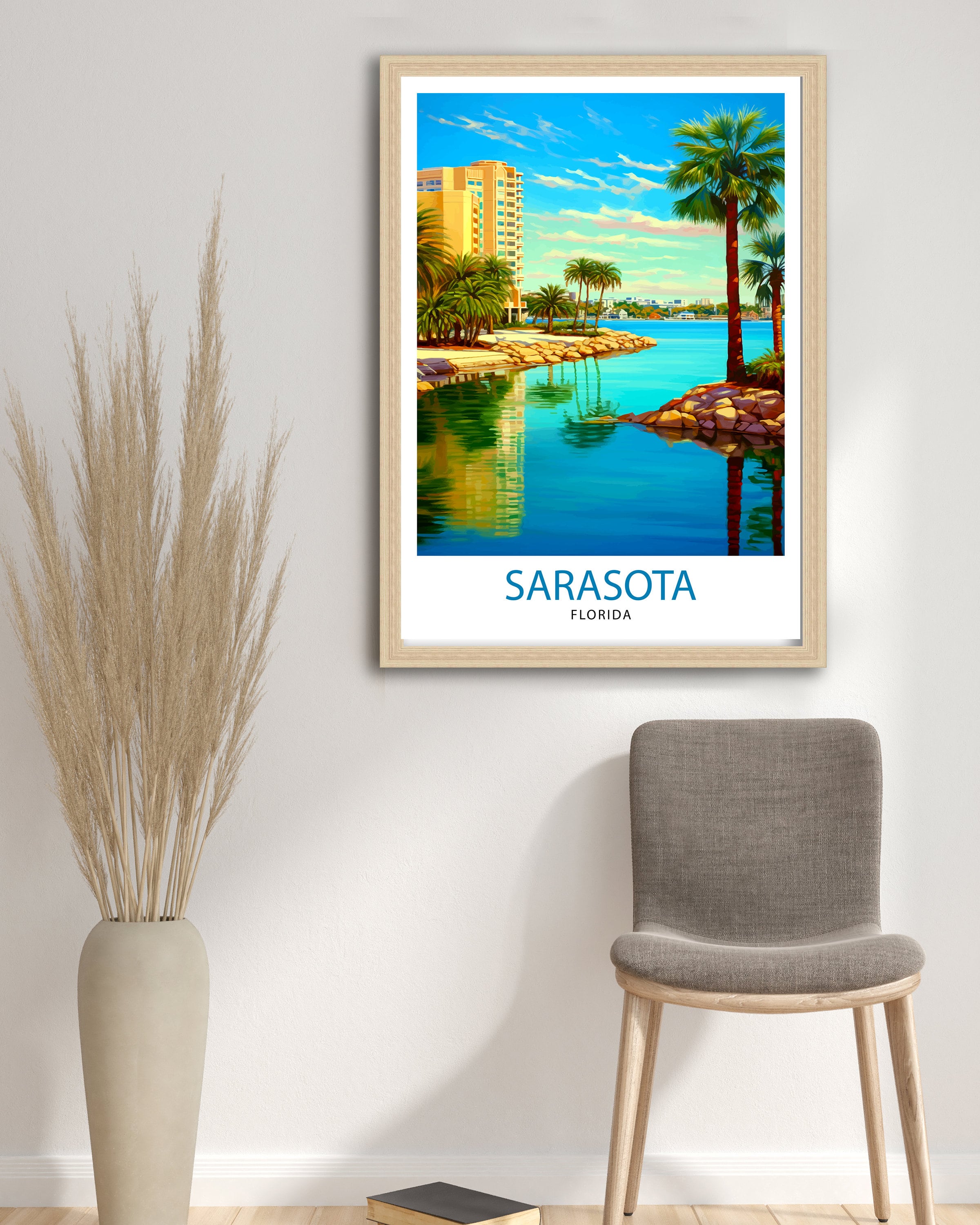 Sarasota Florida Travel Print| Sarasota Wall Decor Sarasota Poster Florida Travel Prints Sarasota Art Print Sarasota Illustration Sarasota