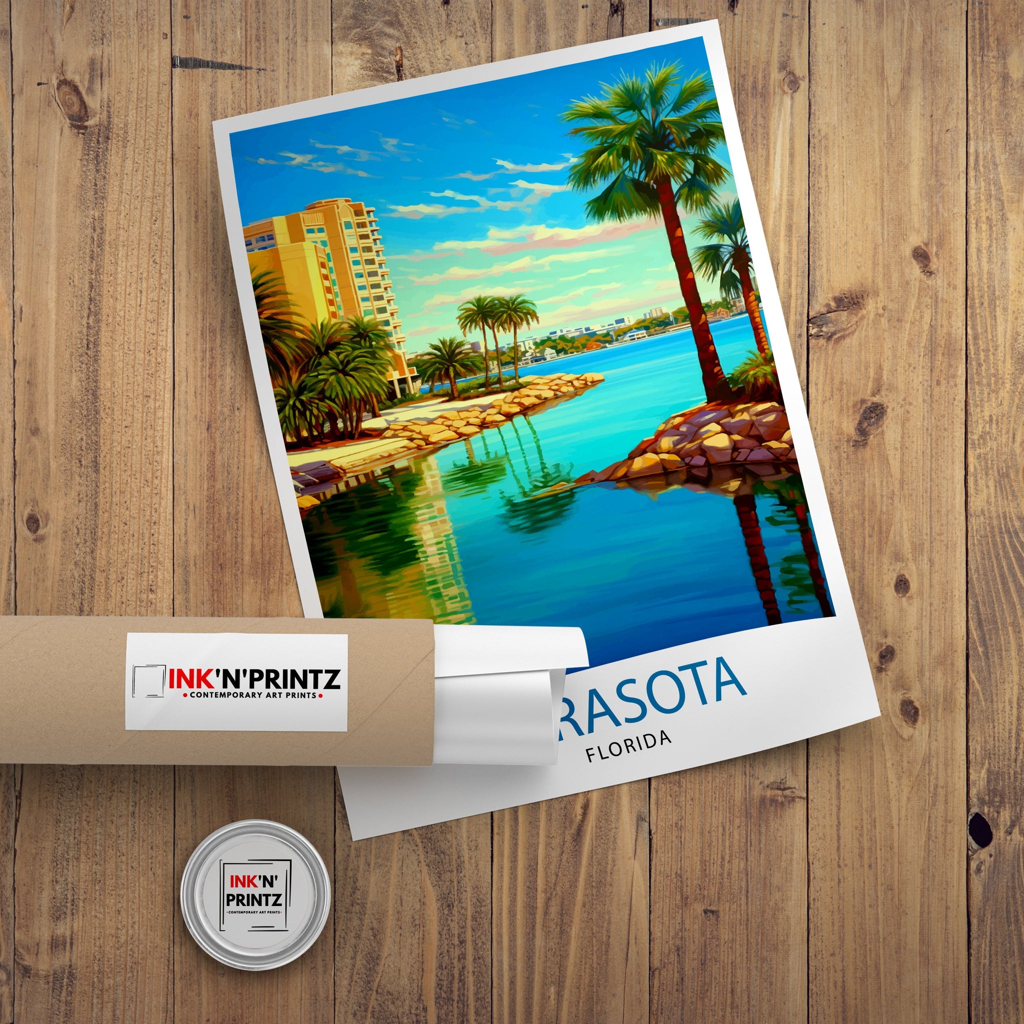 Sarasota Florida Travel Print| Sarasota Wall Decor Sarasota Poster Florida Travel Prints Sarasota Art Print Sarasota Illustration Sarasota