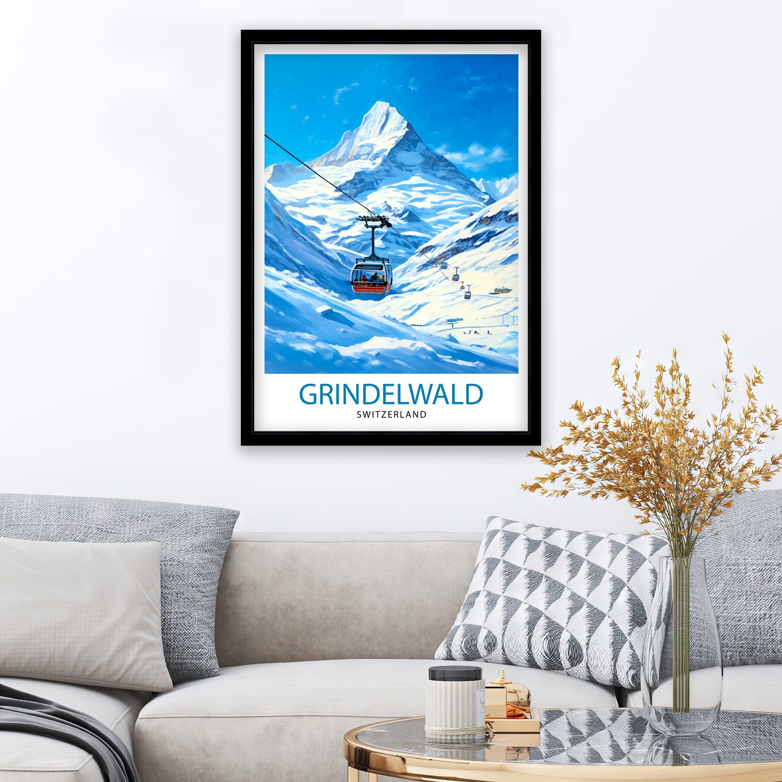 Grindelwald Switzerland Travel Print Grindelwald Wall Decor Grindelwald Poster Switzerland Travel Prints Grindelwald Art Print Grindelwald