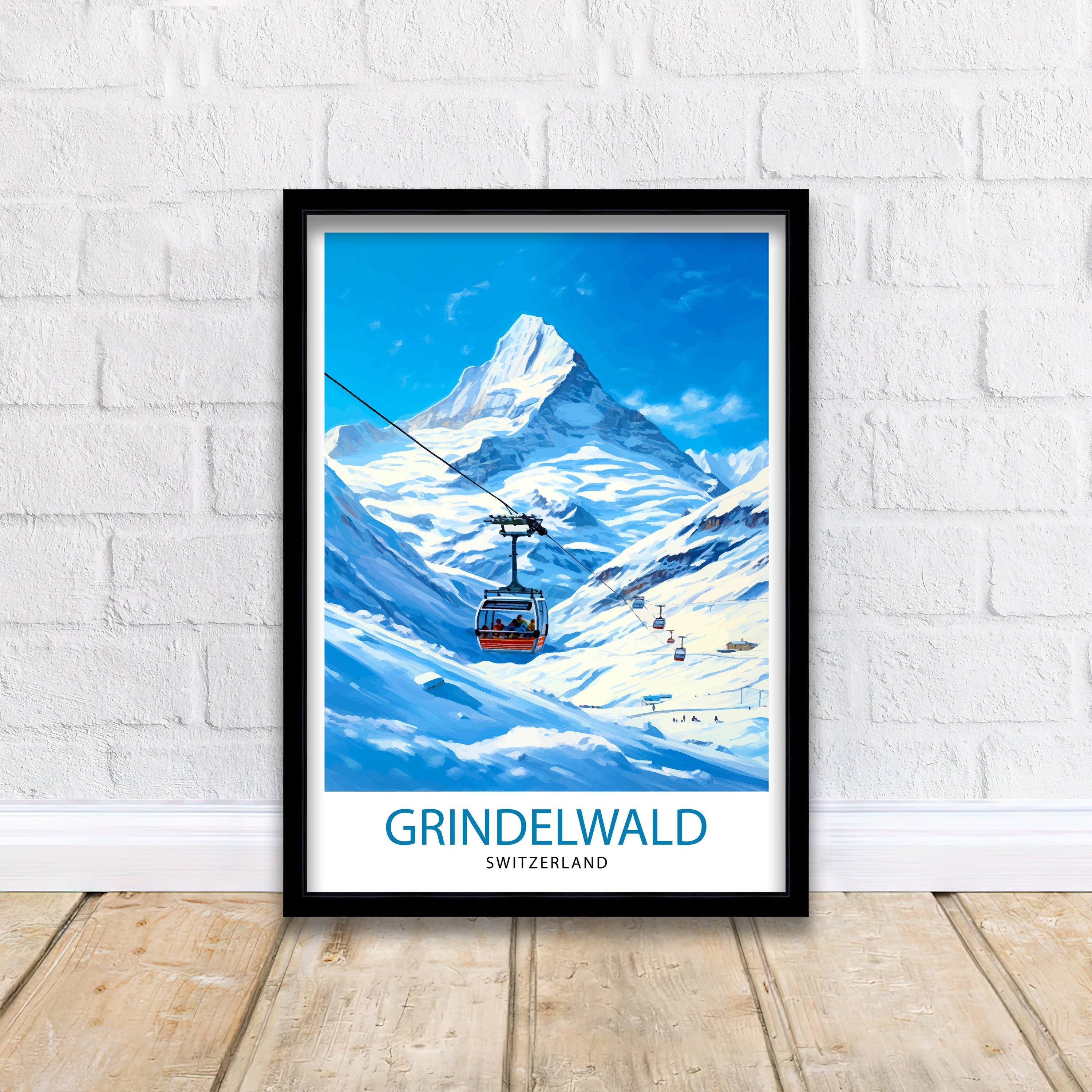 Grindelwald Switzerland Travel Print Grindelwald Wall Decor Grindelwald Poster Switzerland Travel Prints Grindelwald Art Print Grindelwald