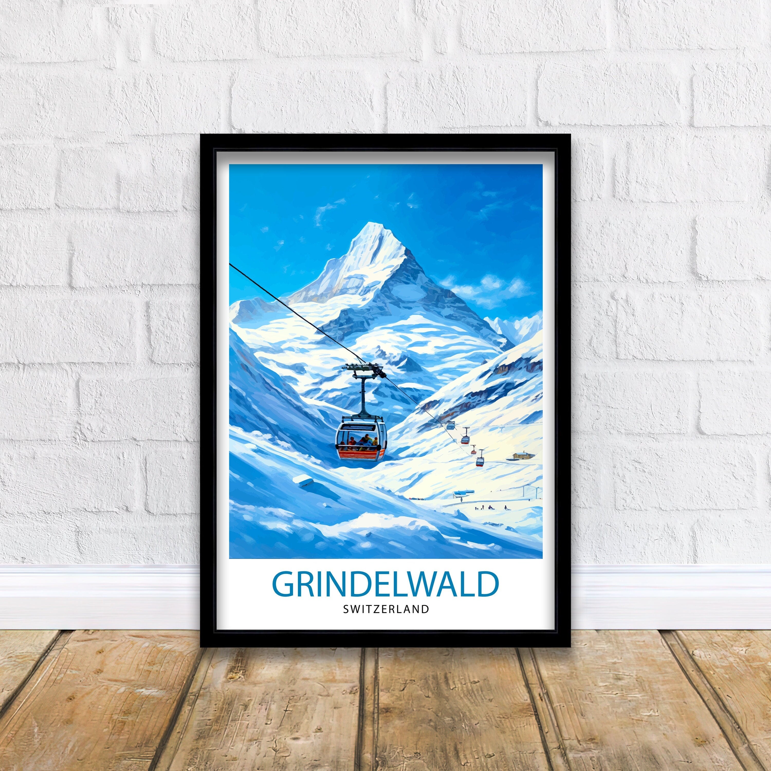 Grindelwald Switzerland Travel Print Grindelwald Wall Decor Grindelwald Poster Switzerland Travel Prints Grindelwald Art Print Grindelwald