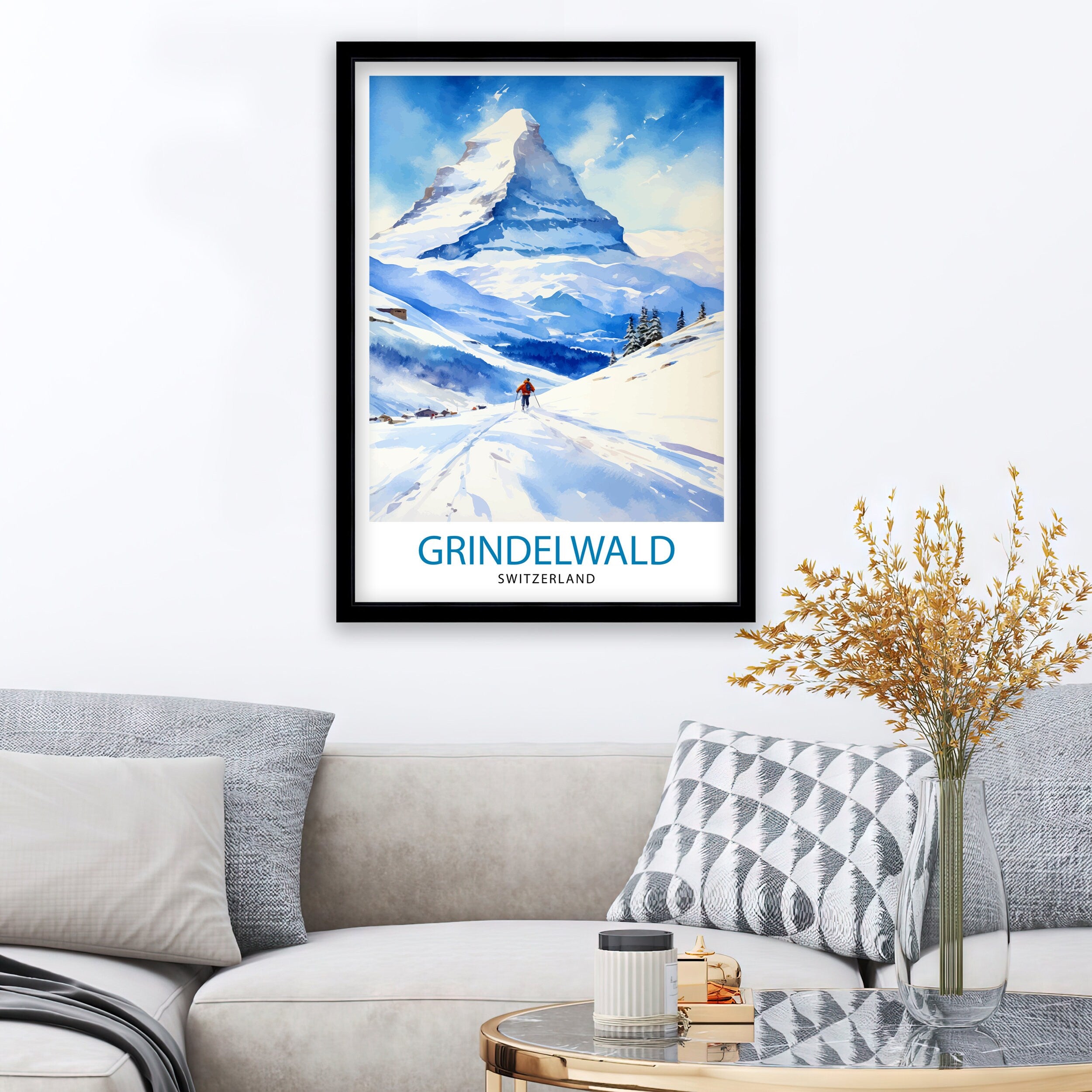 Grindelwald Switzerland Travel Print Grindelwald Wall Decor Grindelwald Poster Switzerland Travel Prints Grindelwald Art Print Grindelwald
