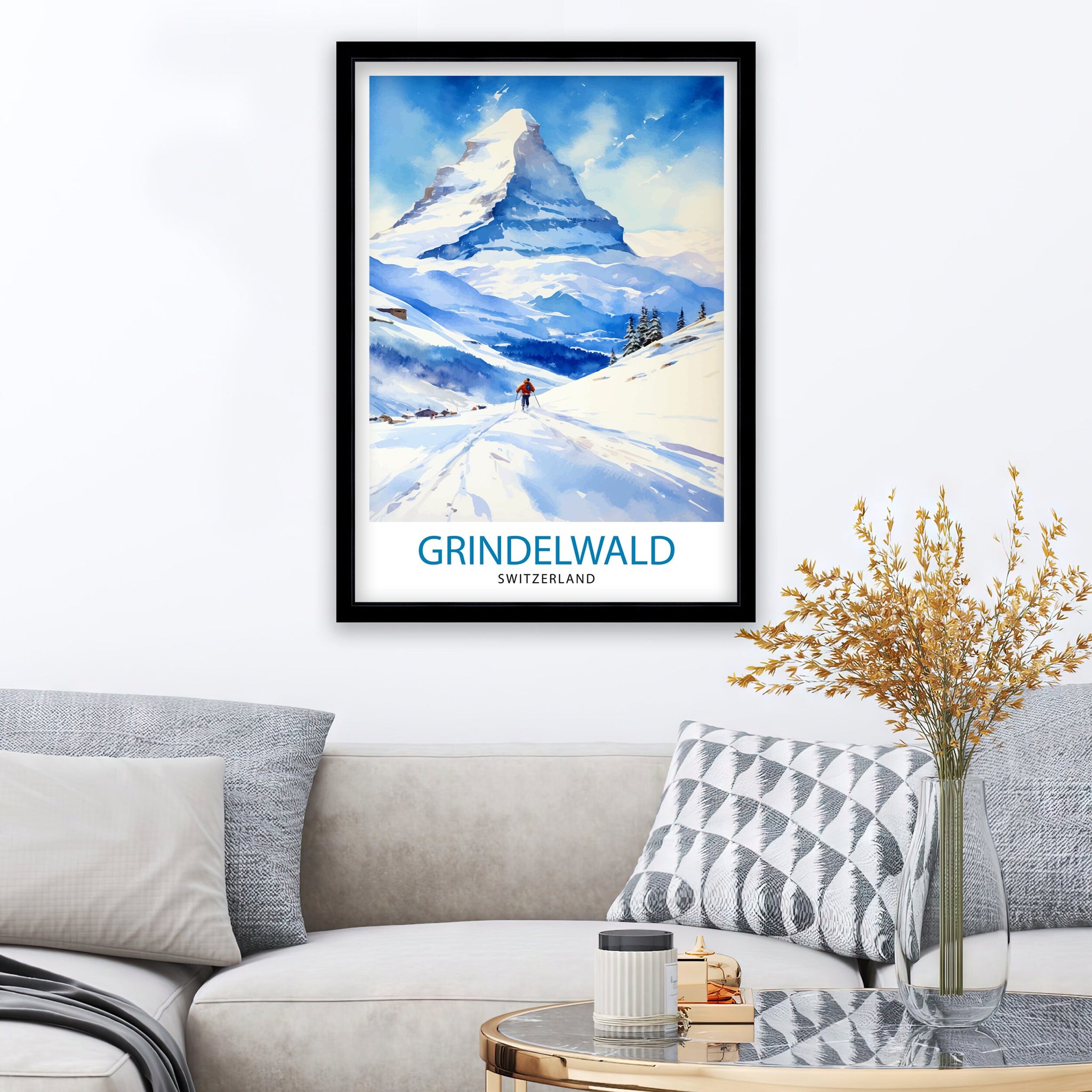Grindelwald Switzerland Travel Print Grindelwald Wall Decor Grindelwald Poster Switzerland Travel Prints Grindelwald Art Print Grindelwald