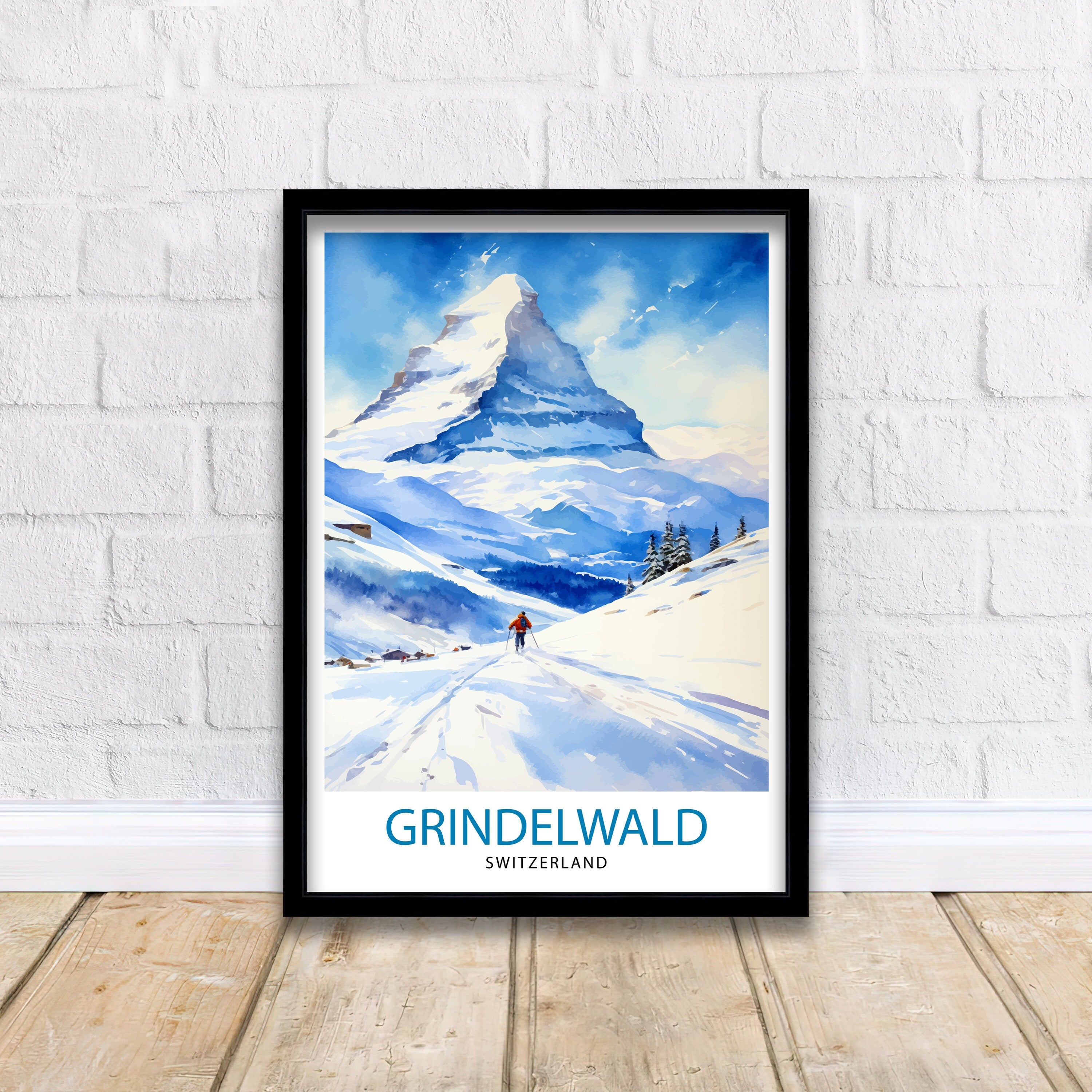 Grindelwald Switzerland Travel Print Grindelwald Wall Decor Grindelwald Poster Switzerland Travel Prints Grindelwald Art Print Grindelwald