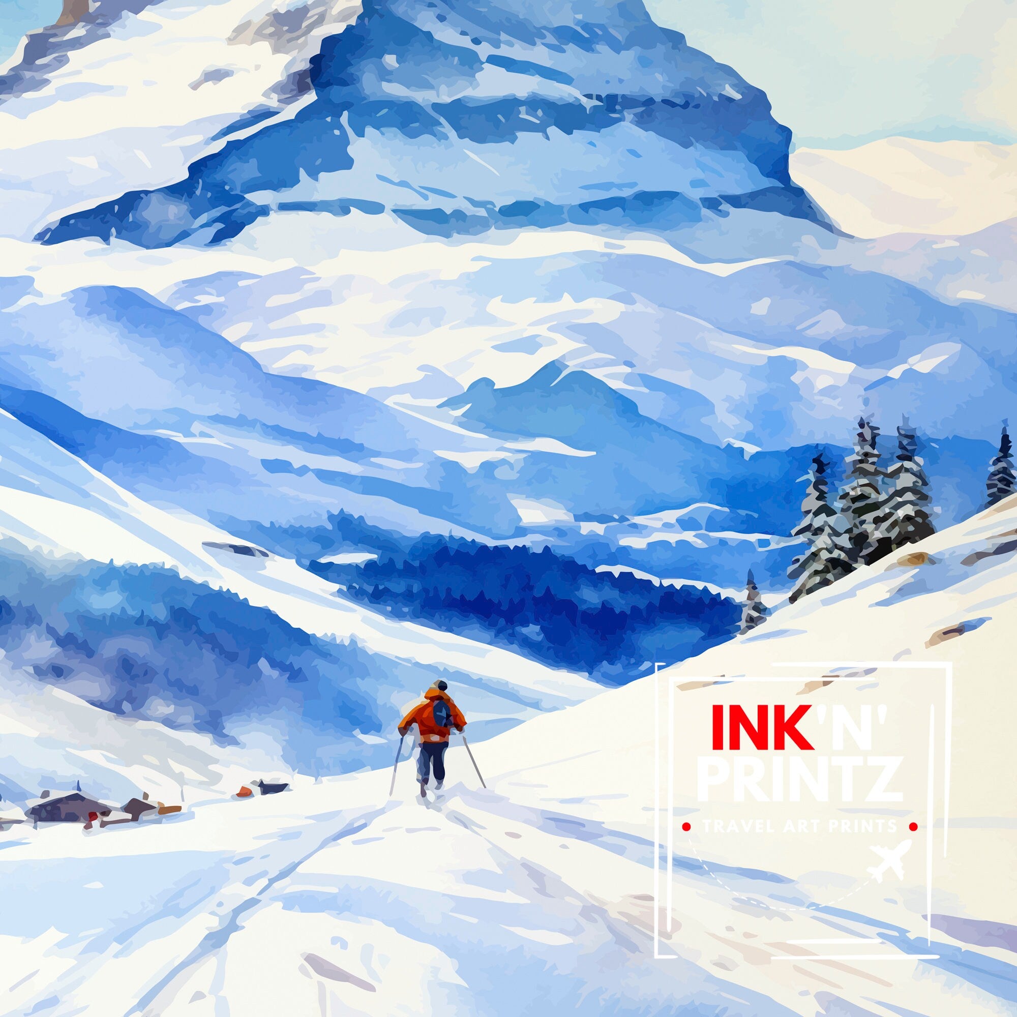 Grindelwald Switzerland Travel Print Grindelwald Wall Decor Grindelwald Poster Switzerland Travel Prints Grindelwald Art Print Grindelwald