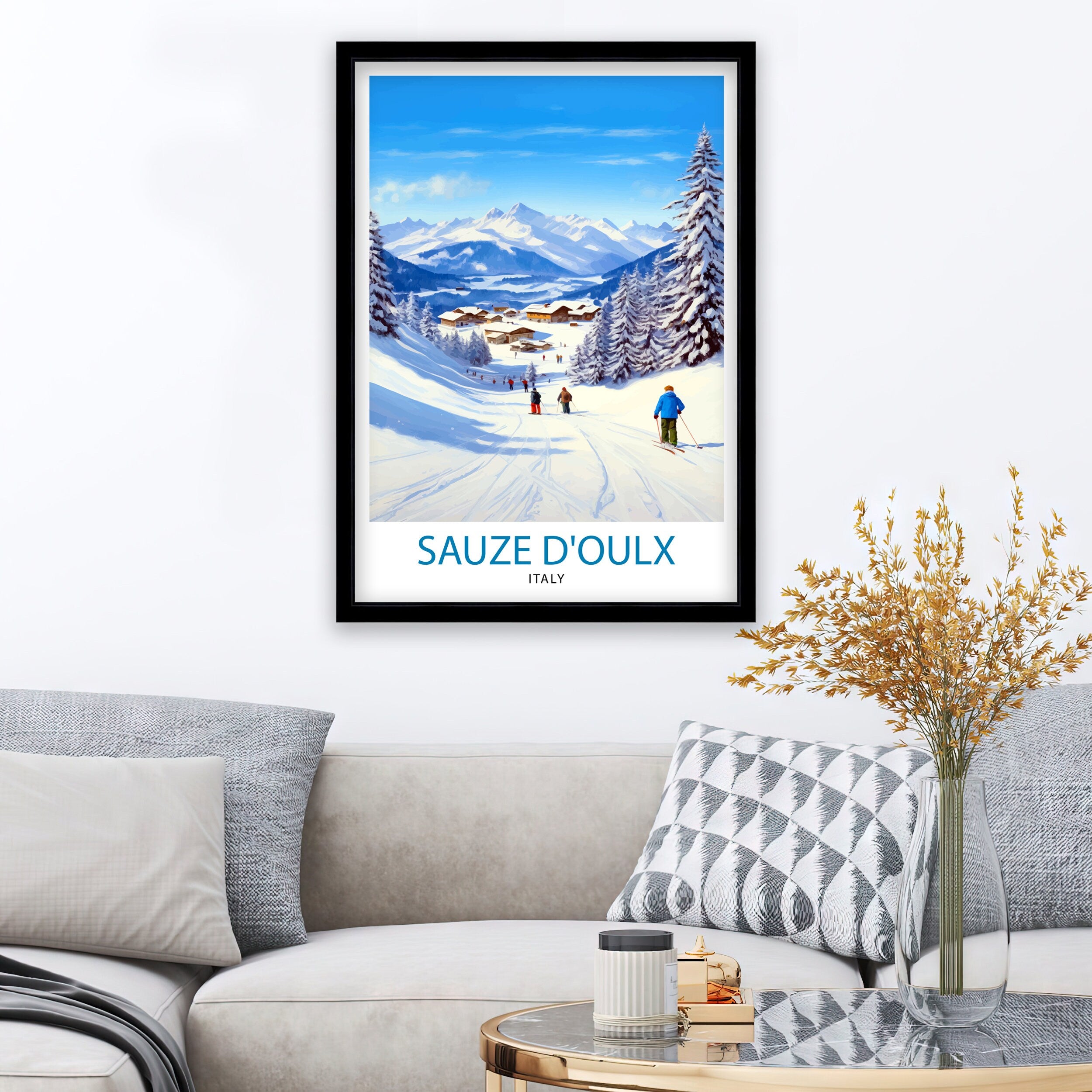 Sauze d'Oulx Italy Travel Print Sauze d'Oulx Wall Decor Sauze d'Oulx Poster Italy Travel Prints Sauze d'Oulx Art Print Sauze d'Oulx