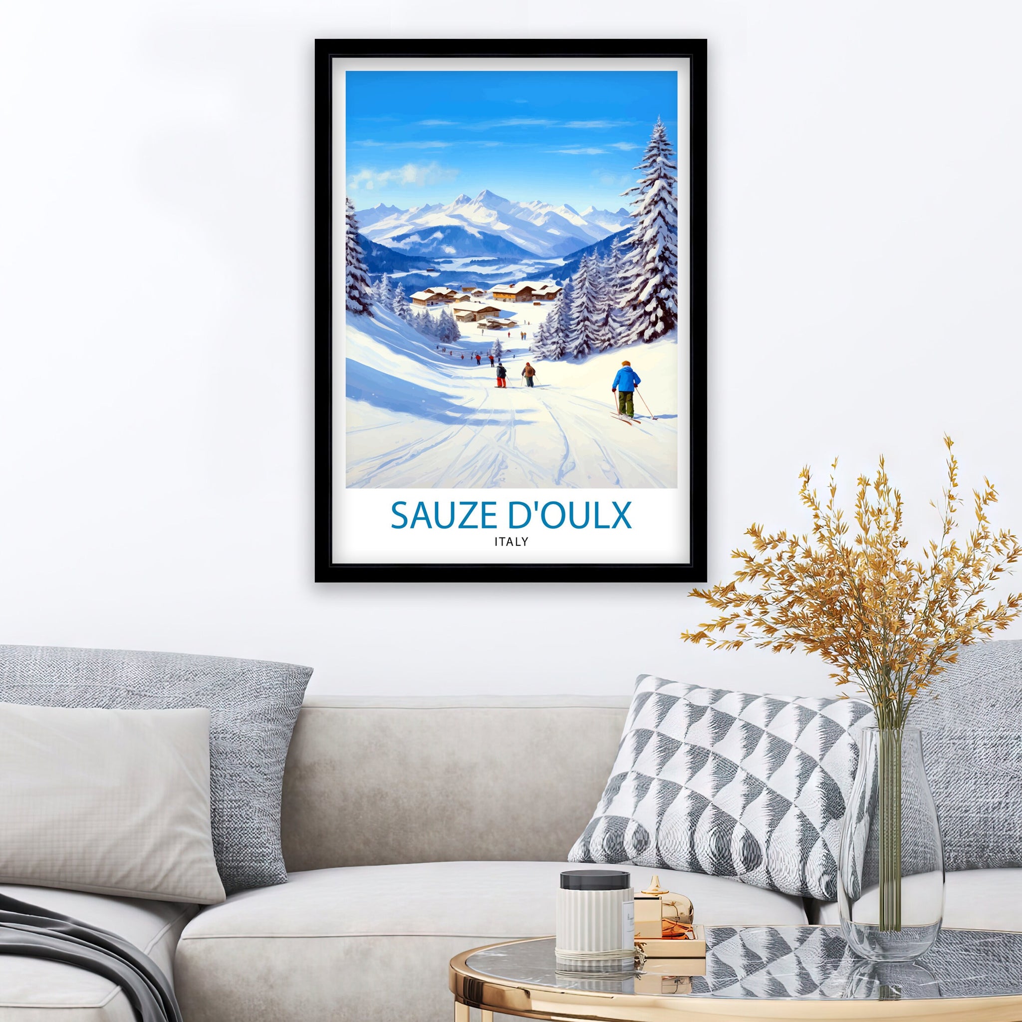 Sauze d'Oulx Italy Travel Print Sauze d'Oulx Wall Decor Sauze d'Oulx Poster Italy Travel Prints Sauze d'Oulx Art Print Sauze d'Oulx