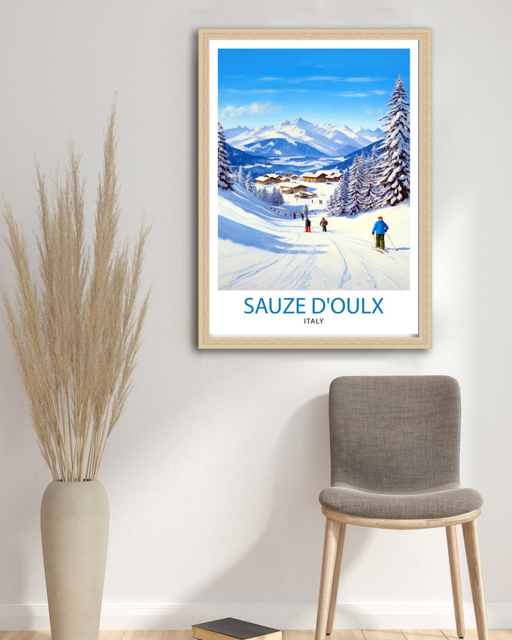 Sauze d'Oulx Italy Travel Poster Sauze d'Oulx