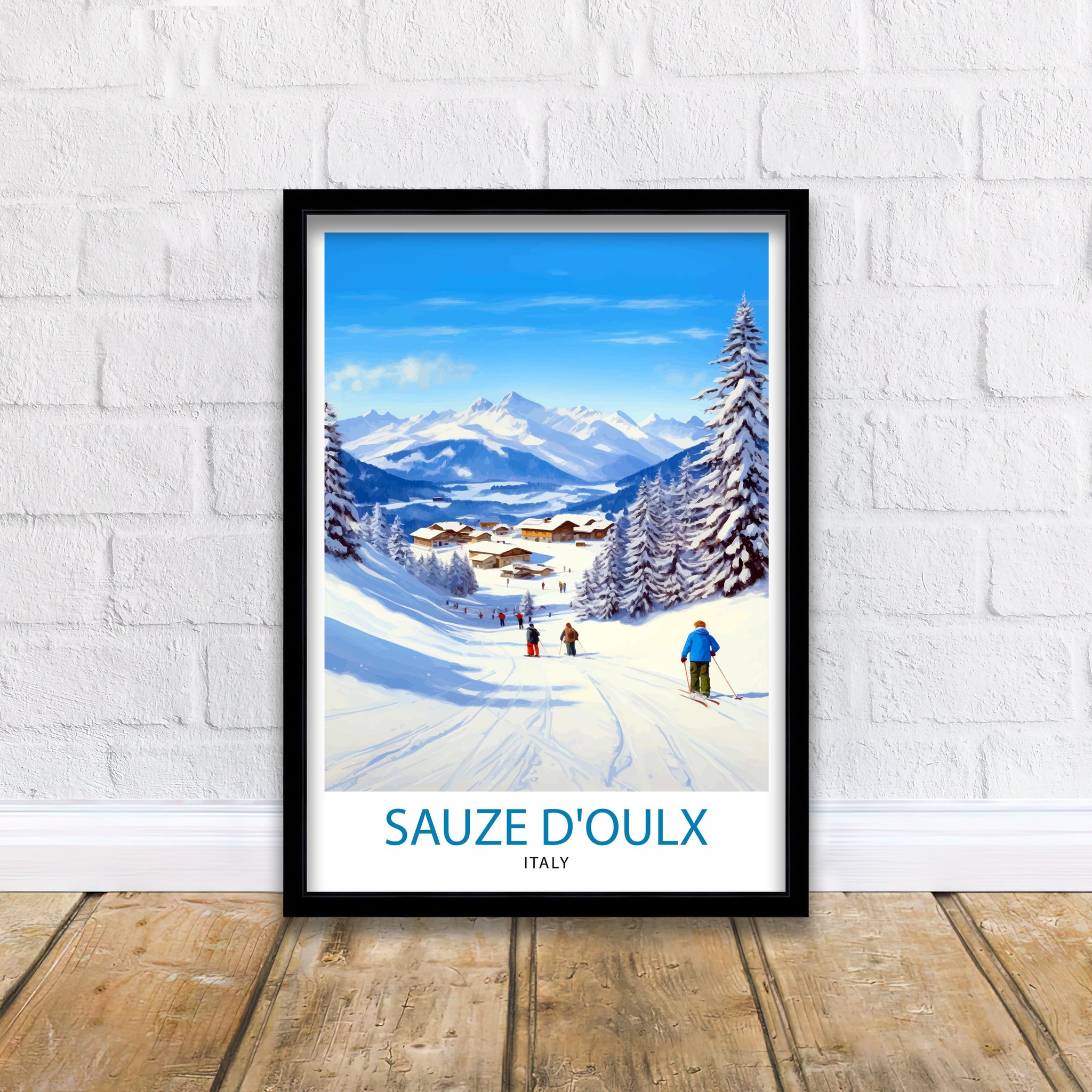 Sauze d'Oulx Italy Travel Print Sauze d'Oulx Wall Decor Sauze d'Oulx Poster Italy Travel Prints Sauze d'Oulx Art Print Sauze d'Oulx