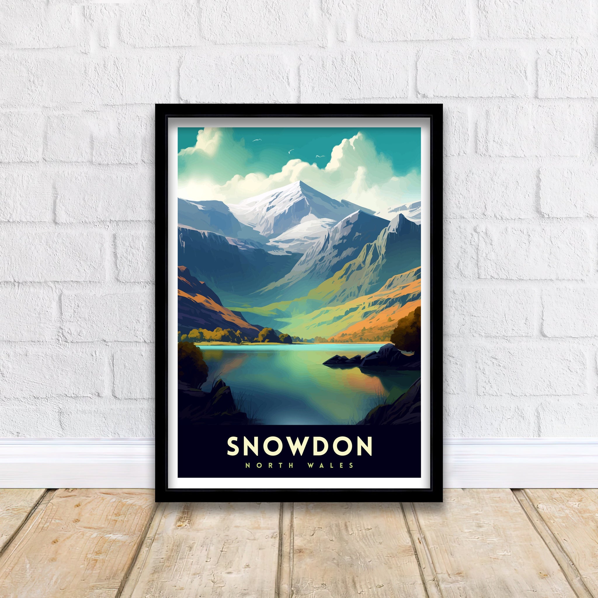 Snowdonia National Park Travel Print Wall Art Decor Snowdonia Illustration Travel Poster Wales Home Decor Mountain Landscape Print