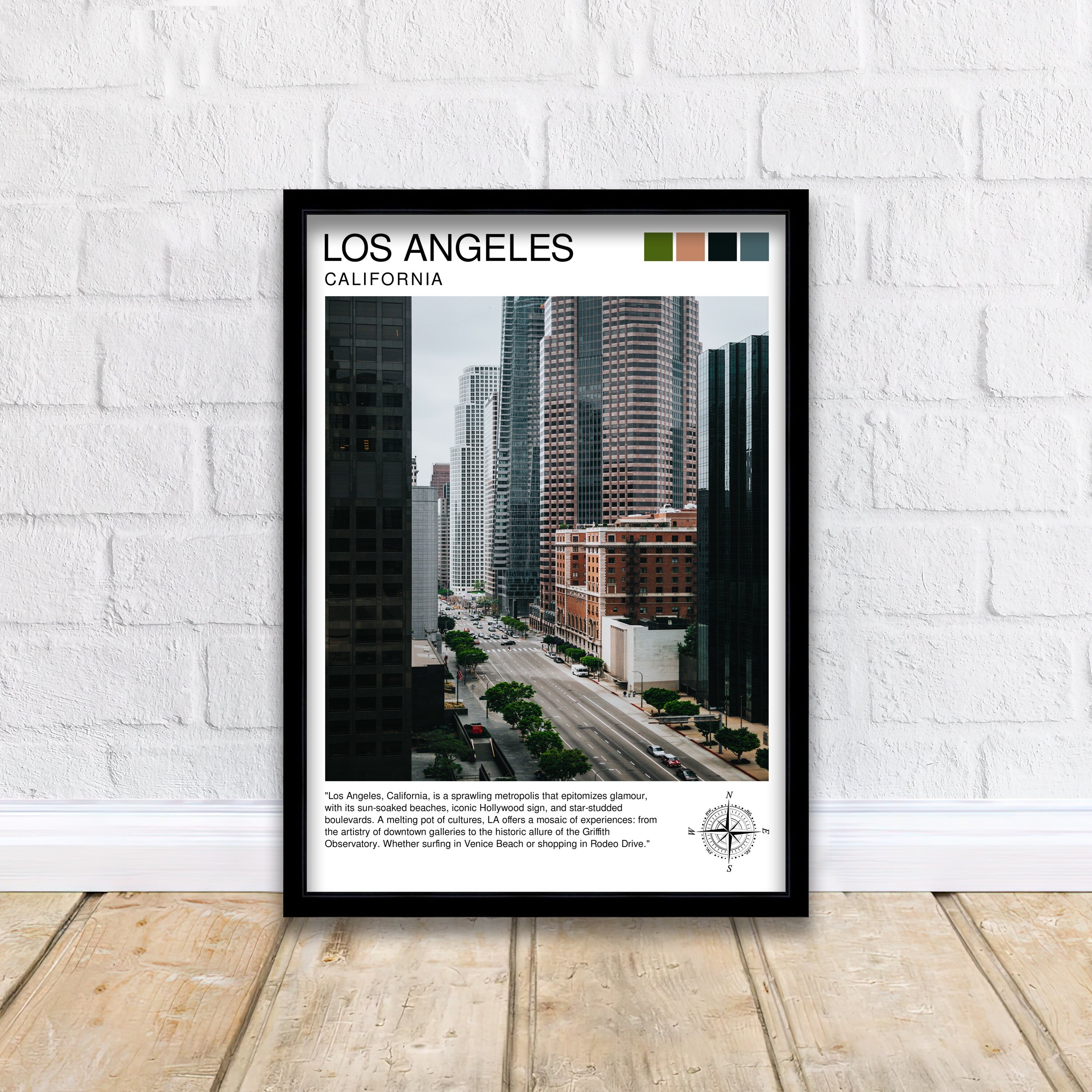 Los Angeles Travel Print| LA Wall Decor California Home Living Decor LA Illustration Travel Poster Gift for LA, California Home Decor