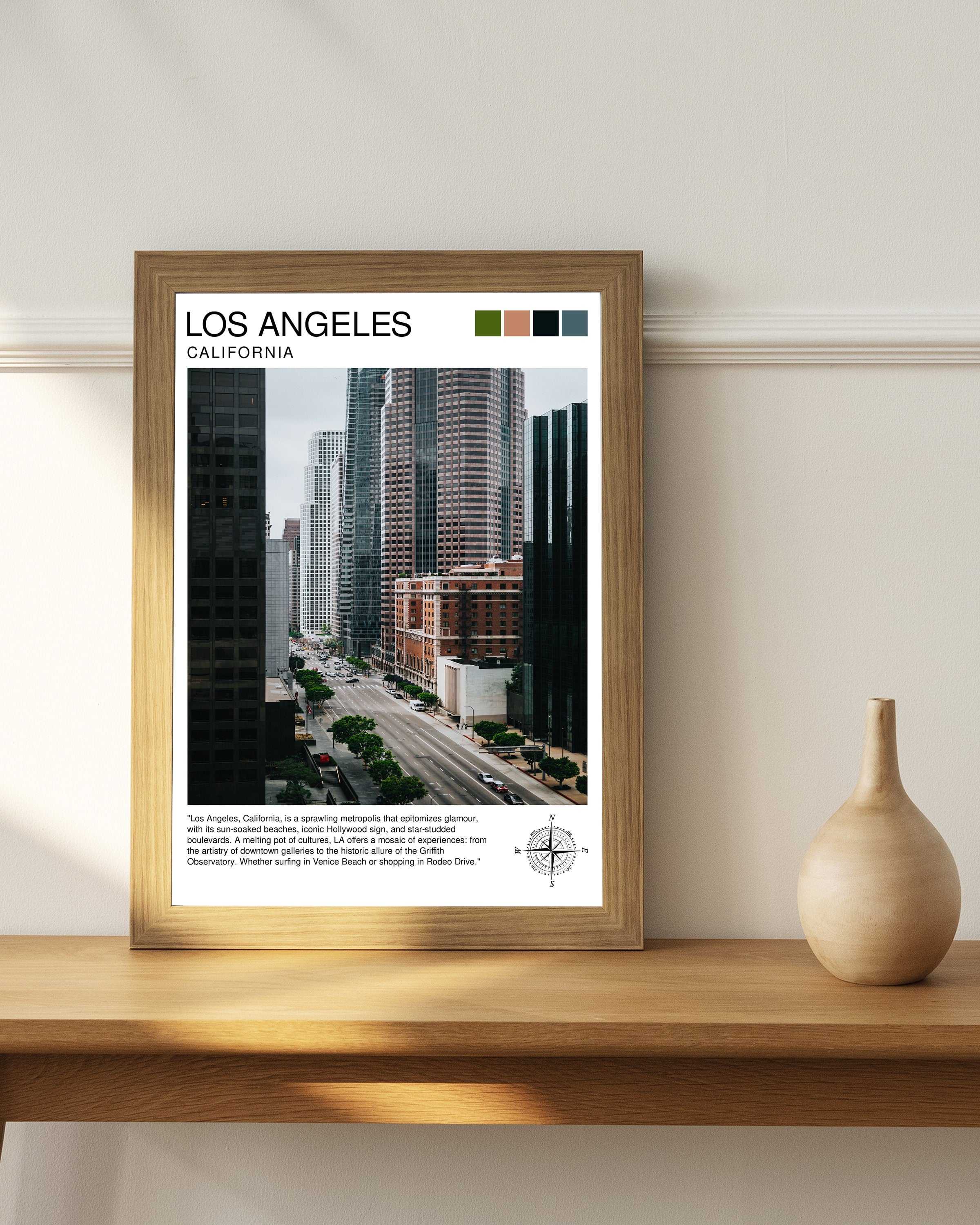 Los Angeles Travel Print| LA Wall Decor California Home Living Decor LA Illustration Travel Poster Gift for LA, California Home Decor