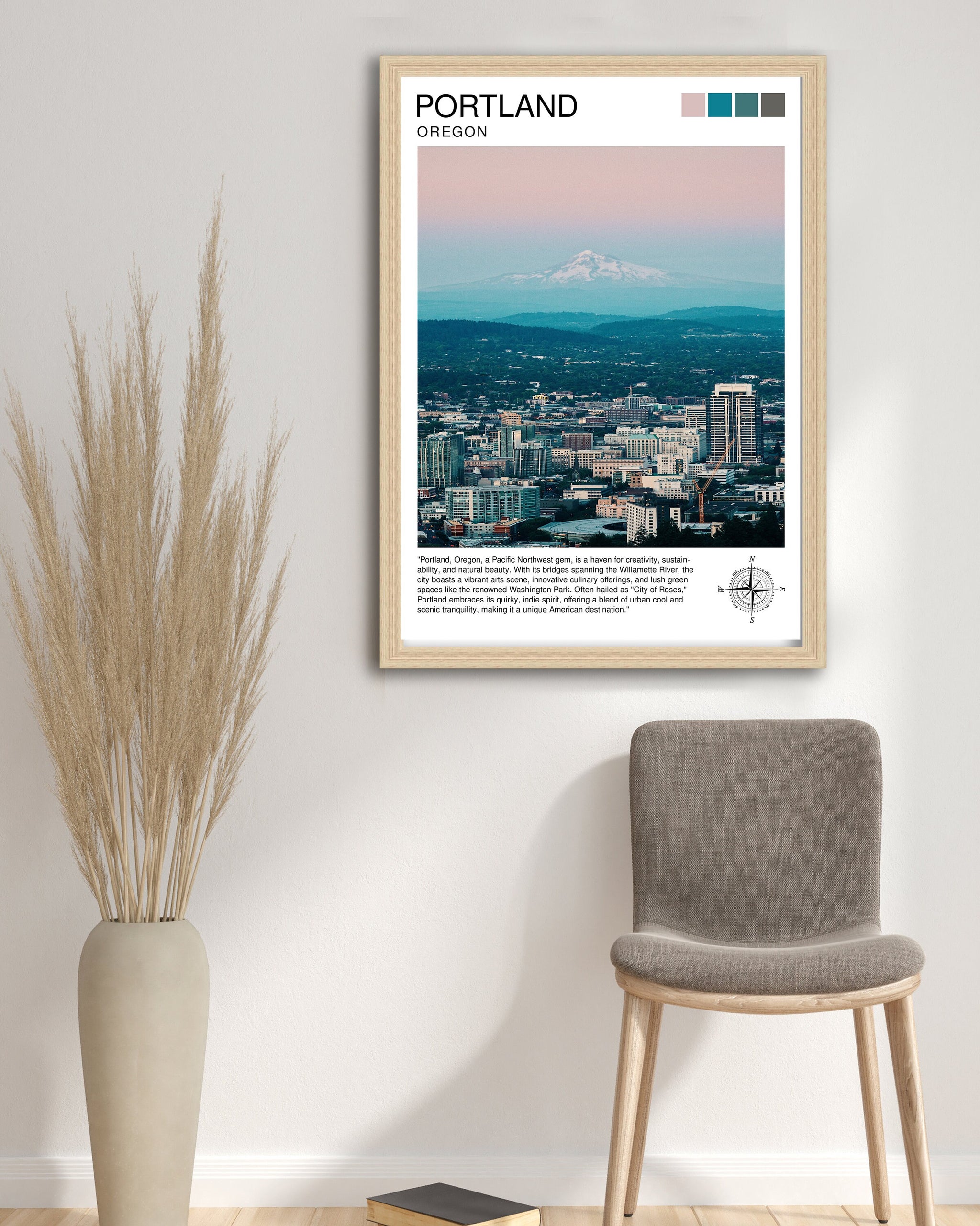 Portland Maine Travel Print Portland Wall Decor Portland Home Living Decor Portland Maine Illustration Travel Poster Gift for Portland Maine