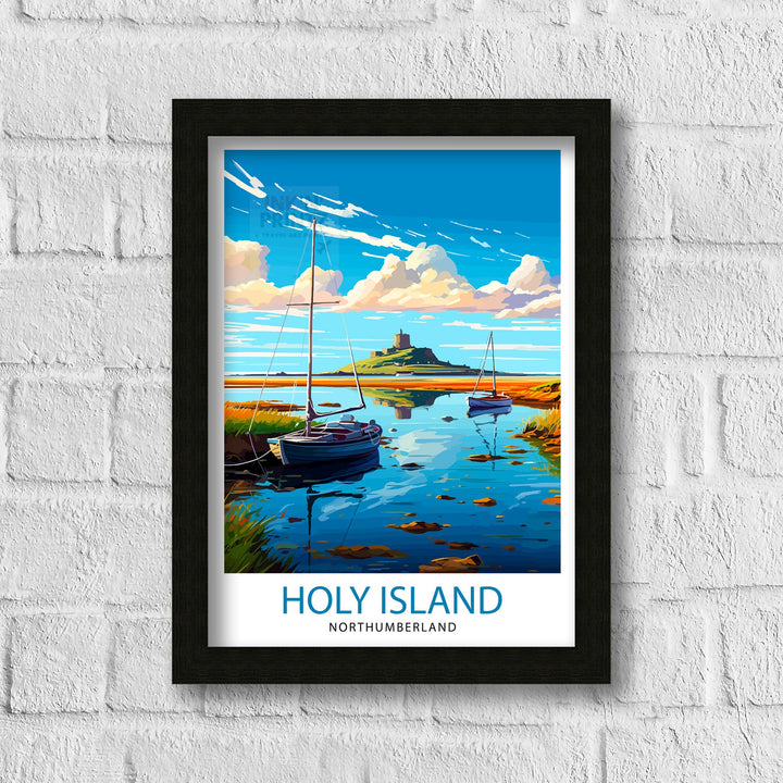 Holy Island Northumberland Travel Poster Holy Island