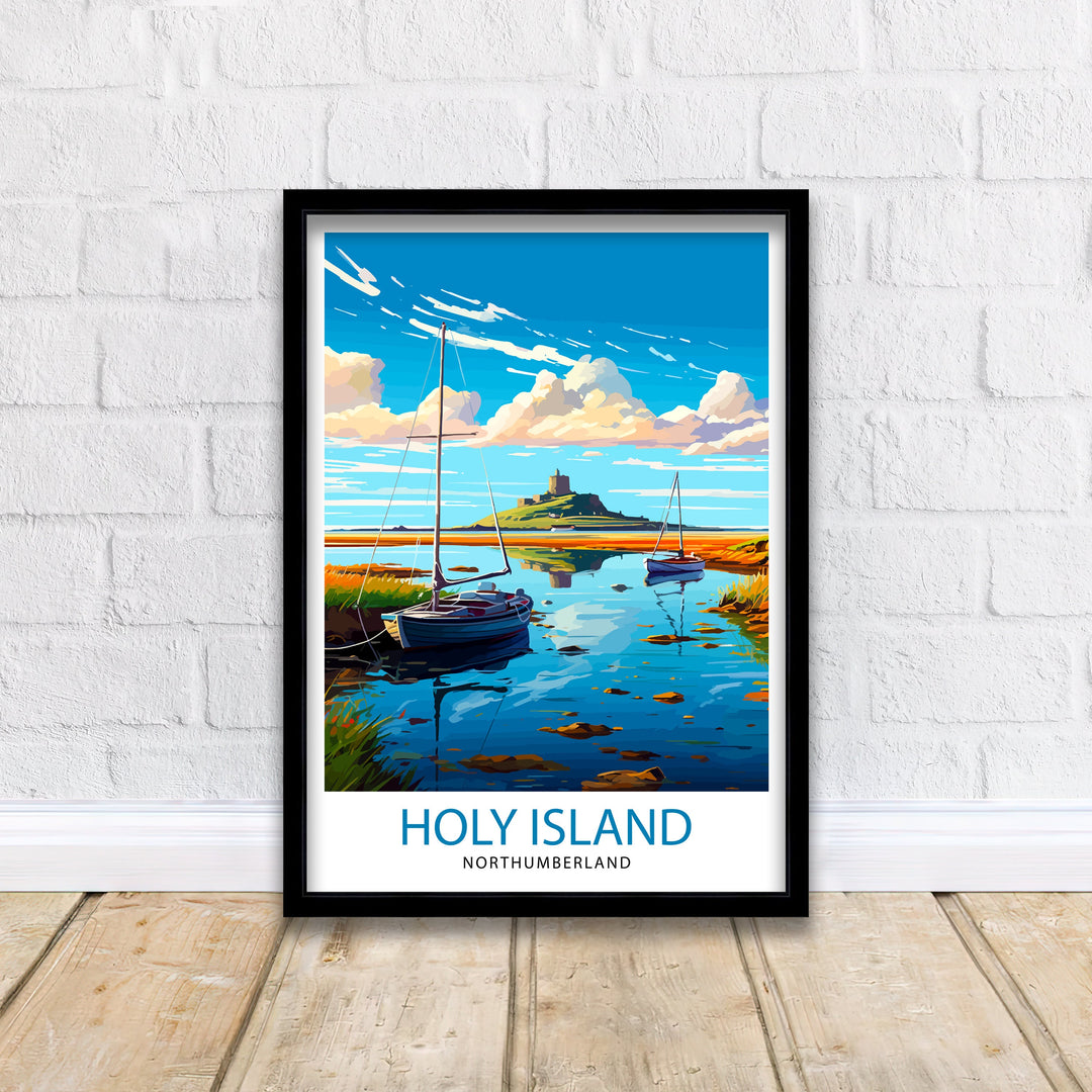 Holy Island Northumberland Travel Poster Holy Island