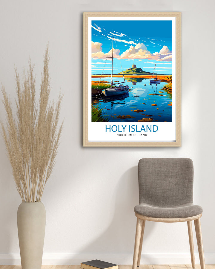 Holy Island Northumberland Travel Poster Holy Island