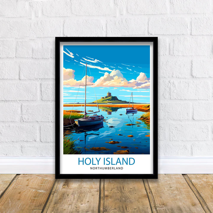 Holy Island Northumberland Travel Poster Holy Island