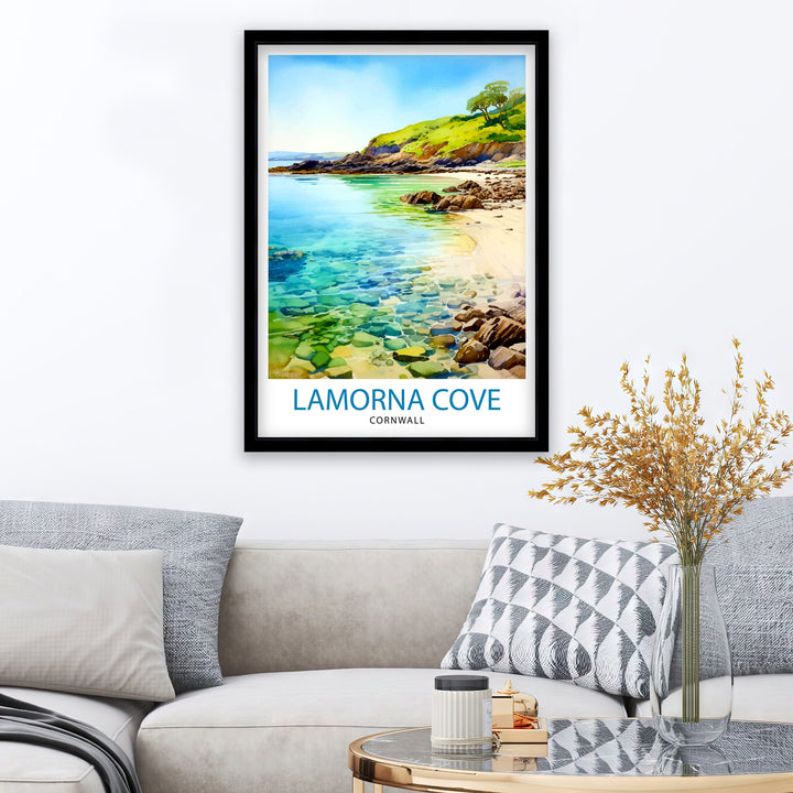 Lamorna Cove Cornwall Travel Poster Lamorna