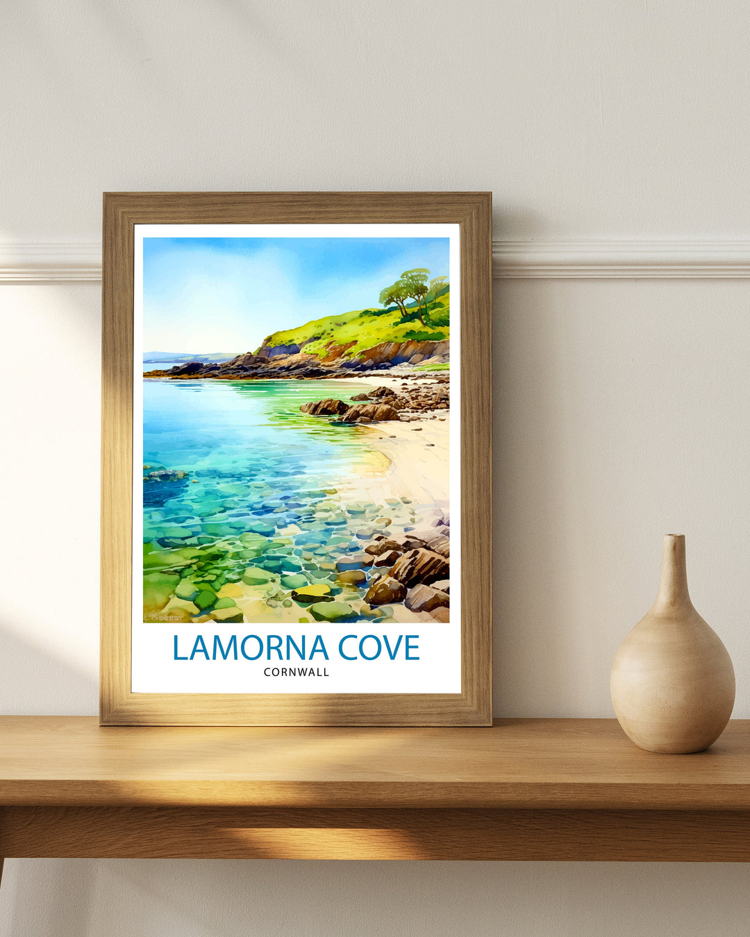 Lamorna Cove Cornwall Travel Poster Lamorna