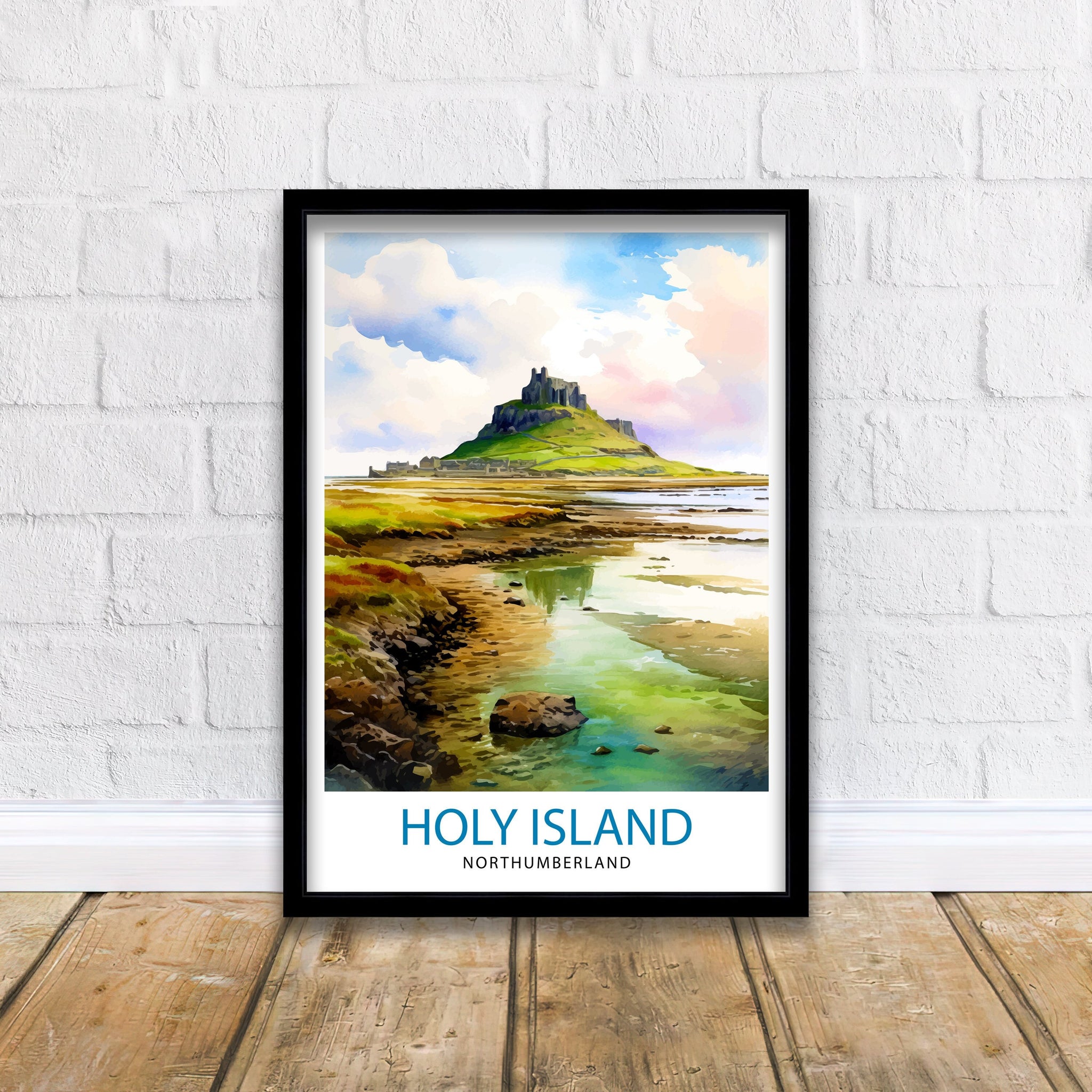 Holy Island Northumberland Travel Print Holy Island Wall Decor Holy Island Poster Northumberland Travel Prints Holy Island Art Print Holy