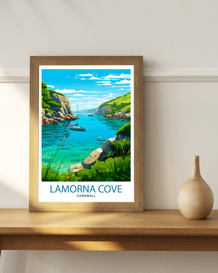 Lamorna Cove Cornwall Travel Poster Lamorna