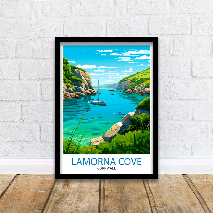 Lamorna Cove Cornwall Travel Poster Lamorna