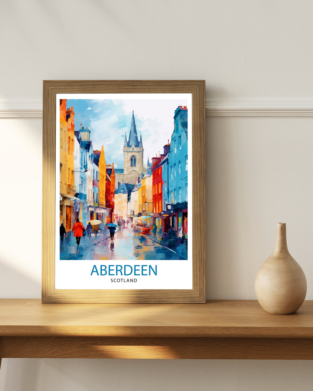 Aberdeen Scotland Poster Granite City Art Aberdeen Harbor Poster Scottish Landscape Wall Art Historic Architecture Decor Scotland Travel Gift