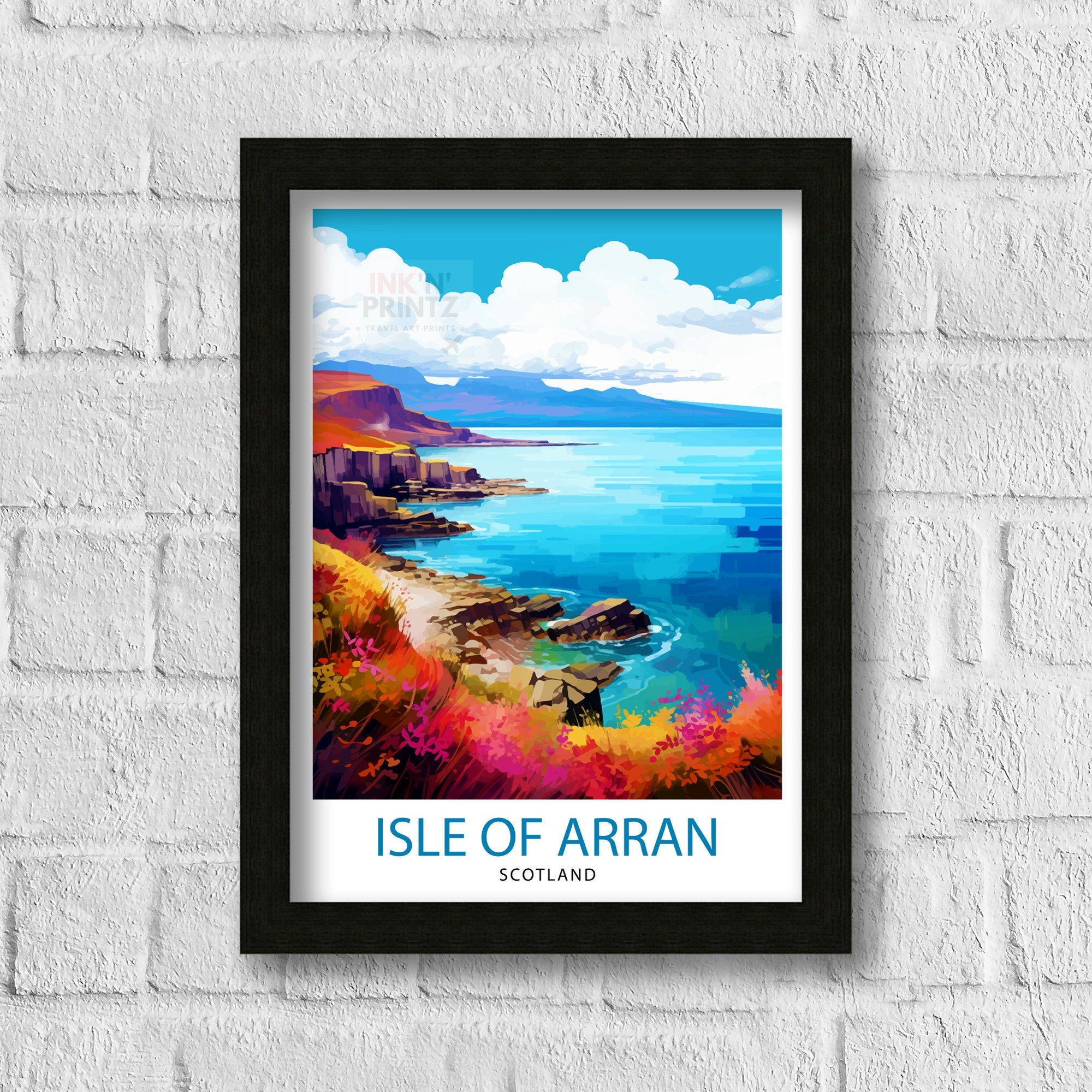 Isle of Arran Scotland Travel Print Arran Wall Decor Arran Home Living Decor Arran Scotland Illustration Travel Poster Gift for Arran