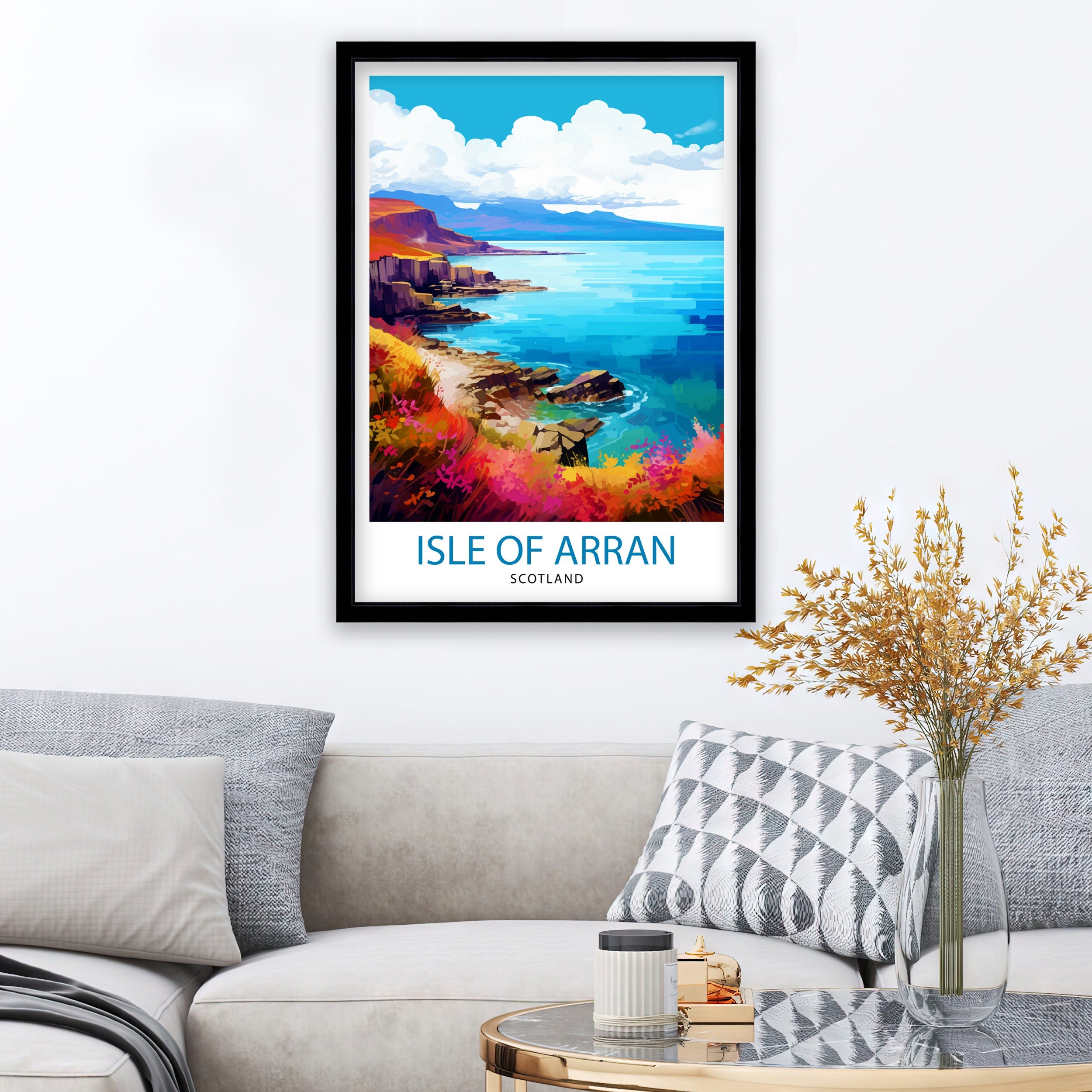 Isle of Arran Scotland Travel Print Arran Wall Decor Arran Home Living Decor Arran Scotland Illustration Travel Poster Gift for Arran
