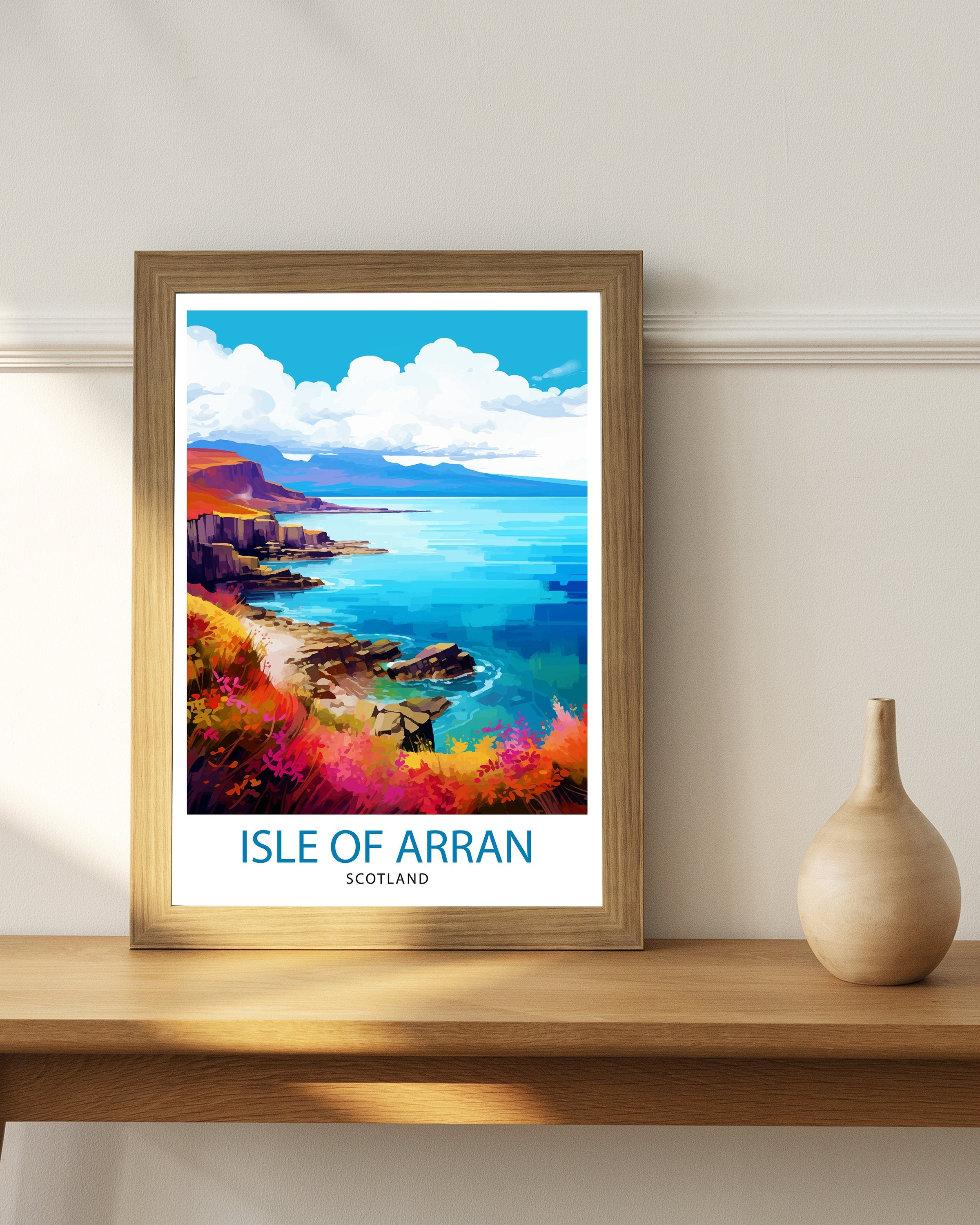 Isle of Arran Scotland Travel Print Arran Wall Decor Arran Home Living Decor Arran Scotland Illustration Travel Poster Gift for Arran