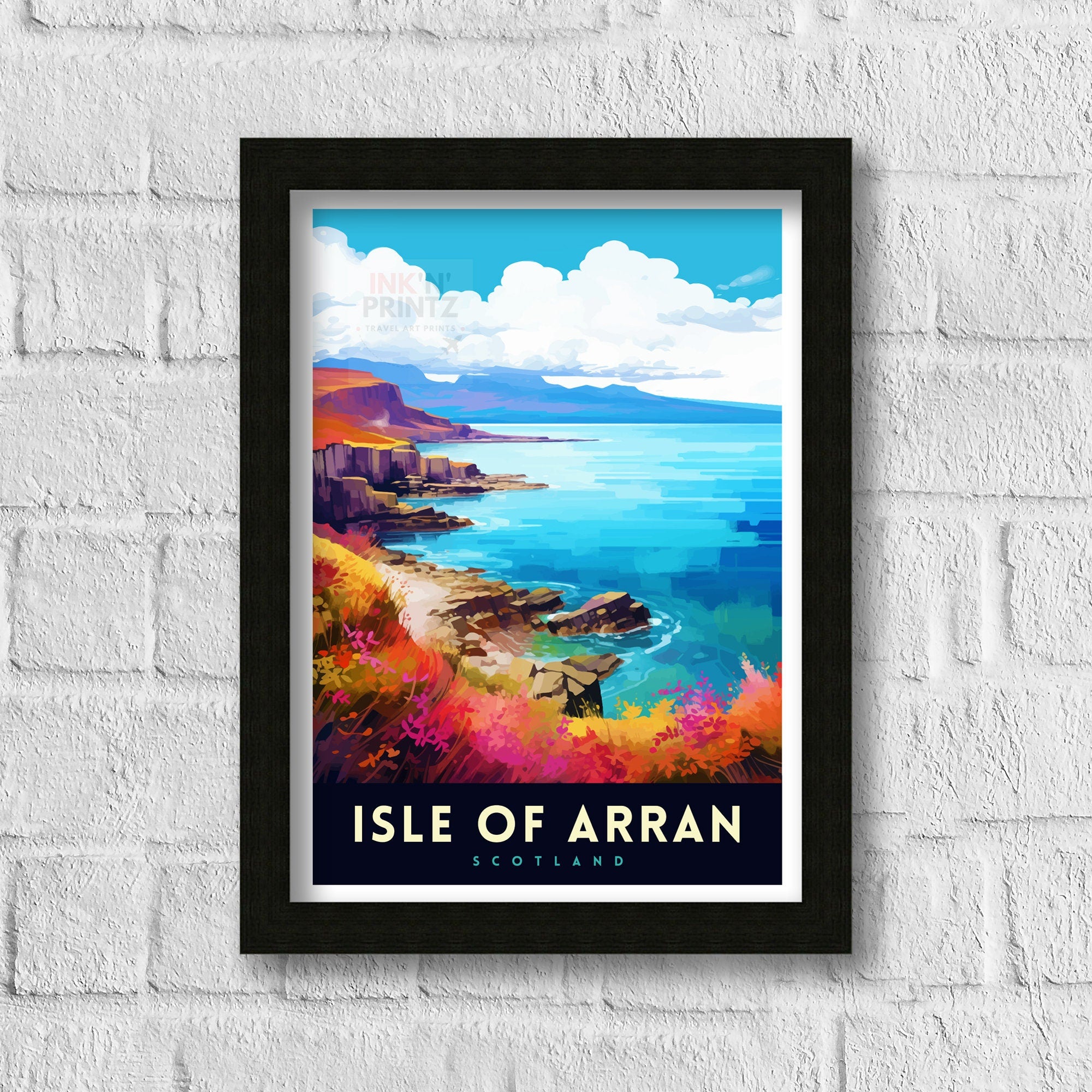 Isle of Arran Scotland Travel Print Arran Wall Decor Arran Home Living Decor Arran Scotland Illustration Travel Poster Gift for Arran