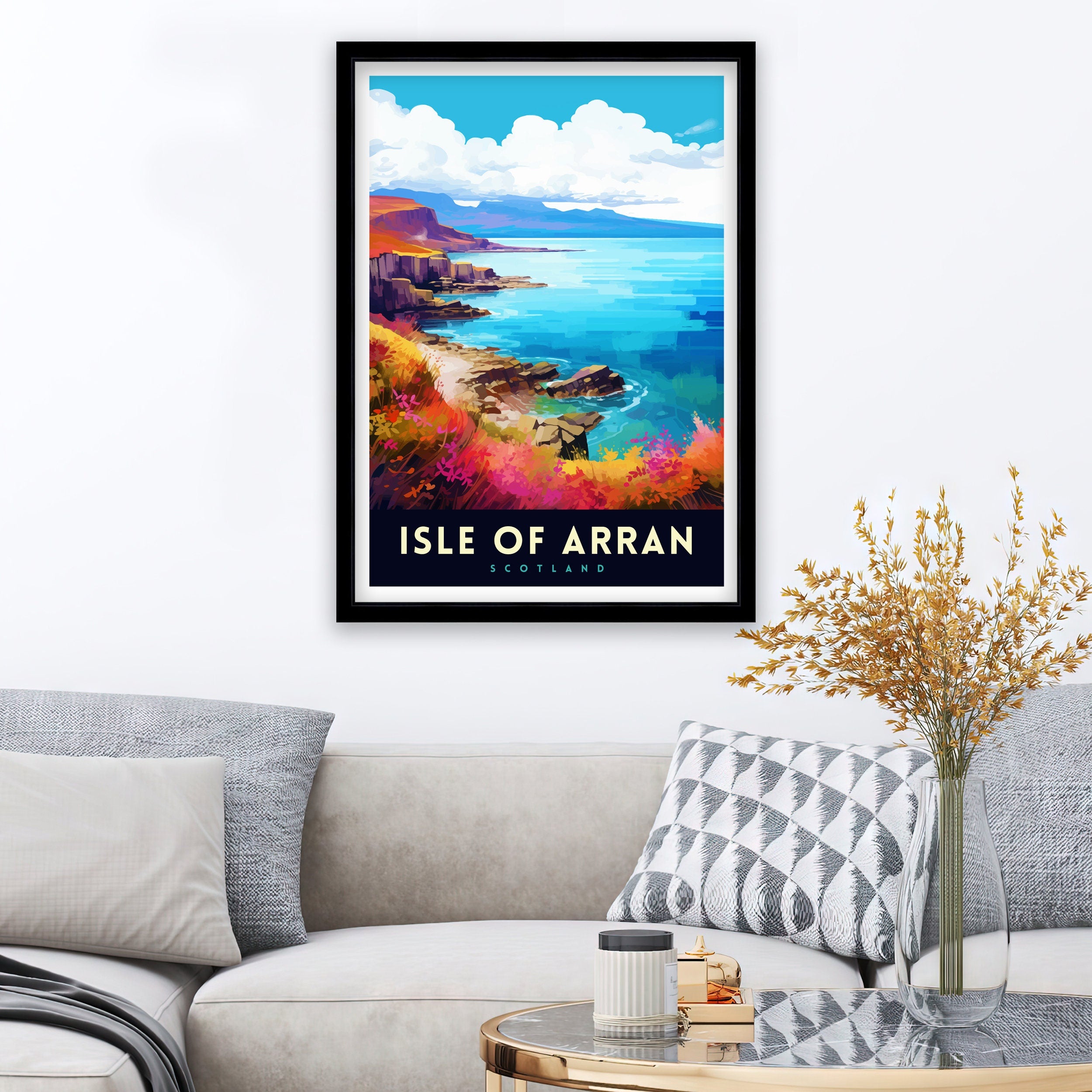Isle of Arran Scotland Travel Print Arran Wall Decor Arran Home Living Decor Arran Scotland Illustration Travel Poster Gift for Arran