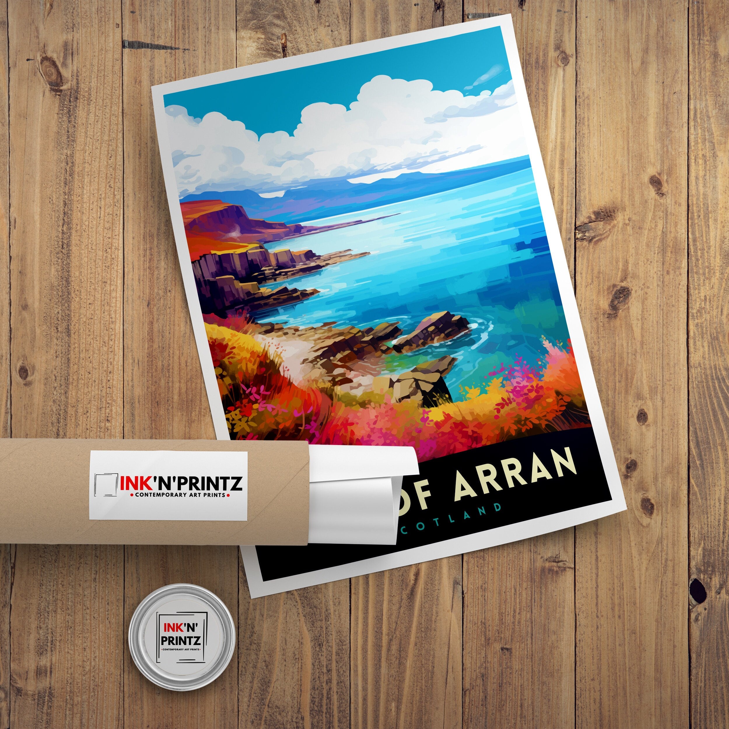 Isle of Arran Scotland Travel Print Arran Wall Decor Arran Home Living Decor Arran Scotland Illustration Travel Poster Gift for Arran