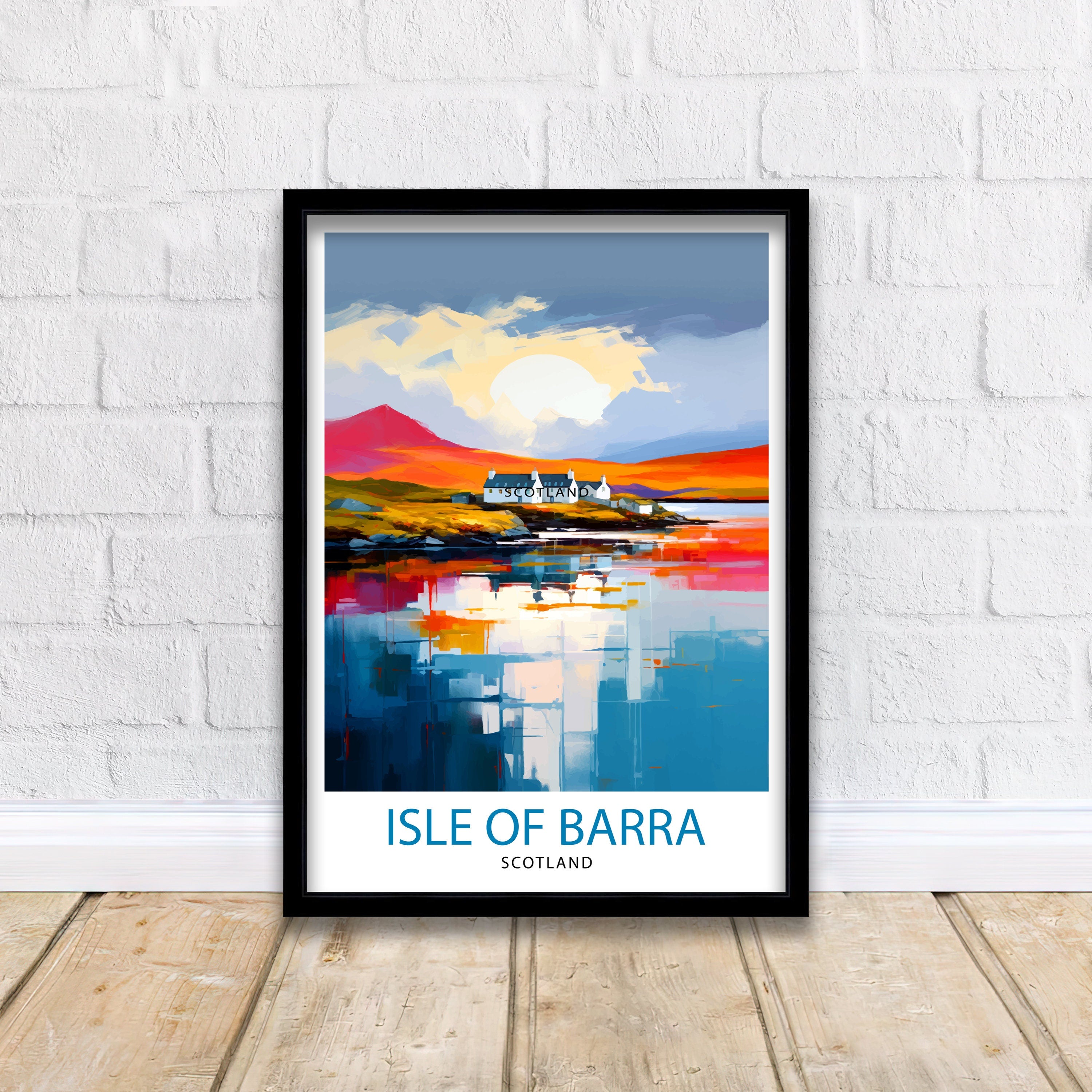 Isle of Barra Travel Print Barra Wall Decor Barra Home Living Decor Barra Illustration Travel Poster Gift For Barra Barra Home Decor