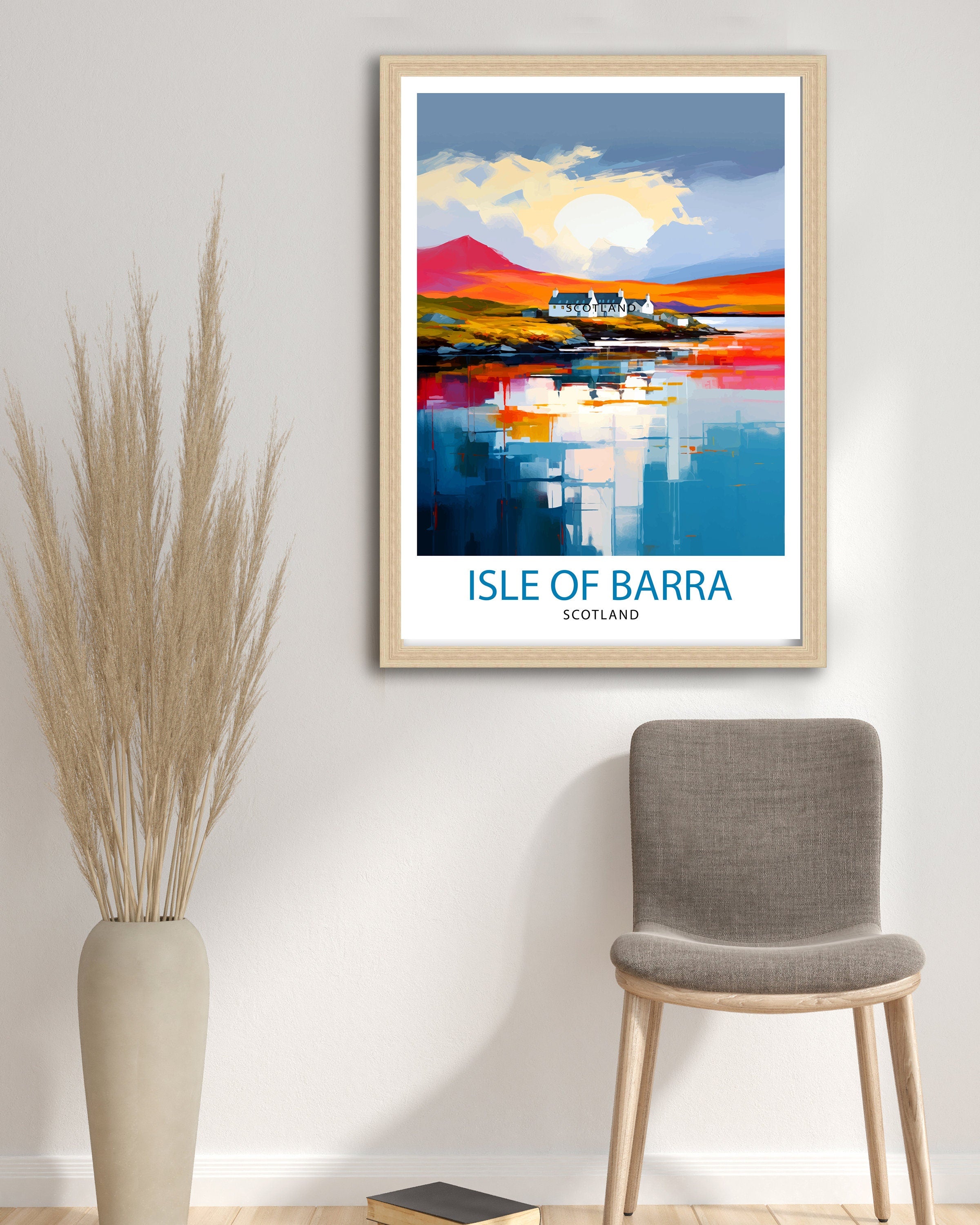 Isle of Barra Travel Print Barra Wall Decor Barra Home Living Decor Barra Illustration Travel Poster Gift For Barra Barra Home Decor