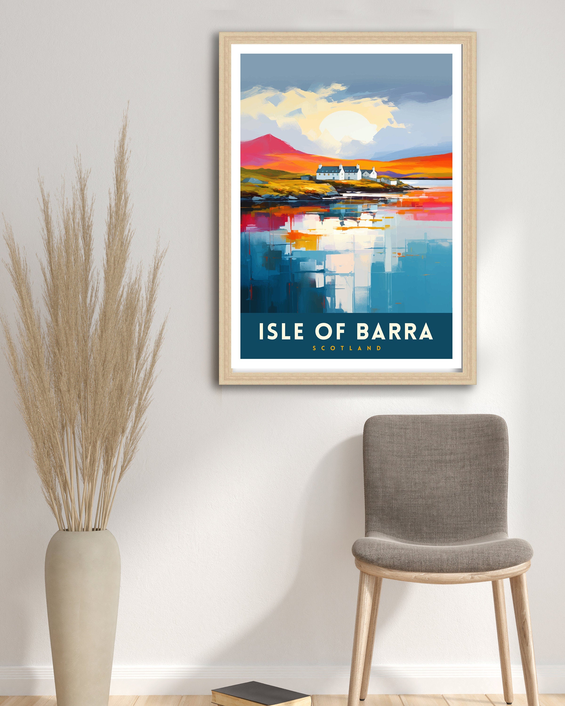 Isle of Barra Travel Print Barra Wall Decor Barra Home Living Decor Barra Illustration Travel Poster Gift For Barra Barra Home Decor
