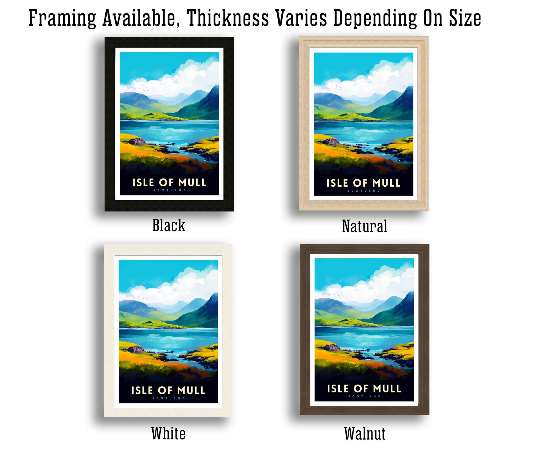 Isle of Mull Scotland Travel Print Mull Wall Decor Mull Home Living Decor Scotland Illustration Travel Poster Gift for Mull Scotland Home