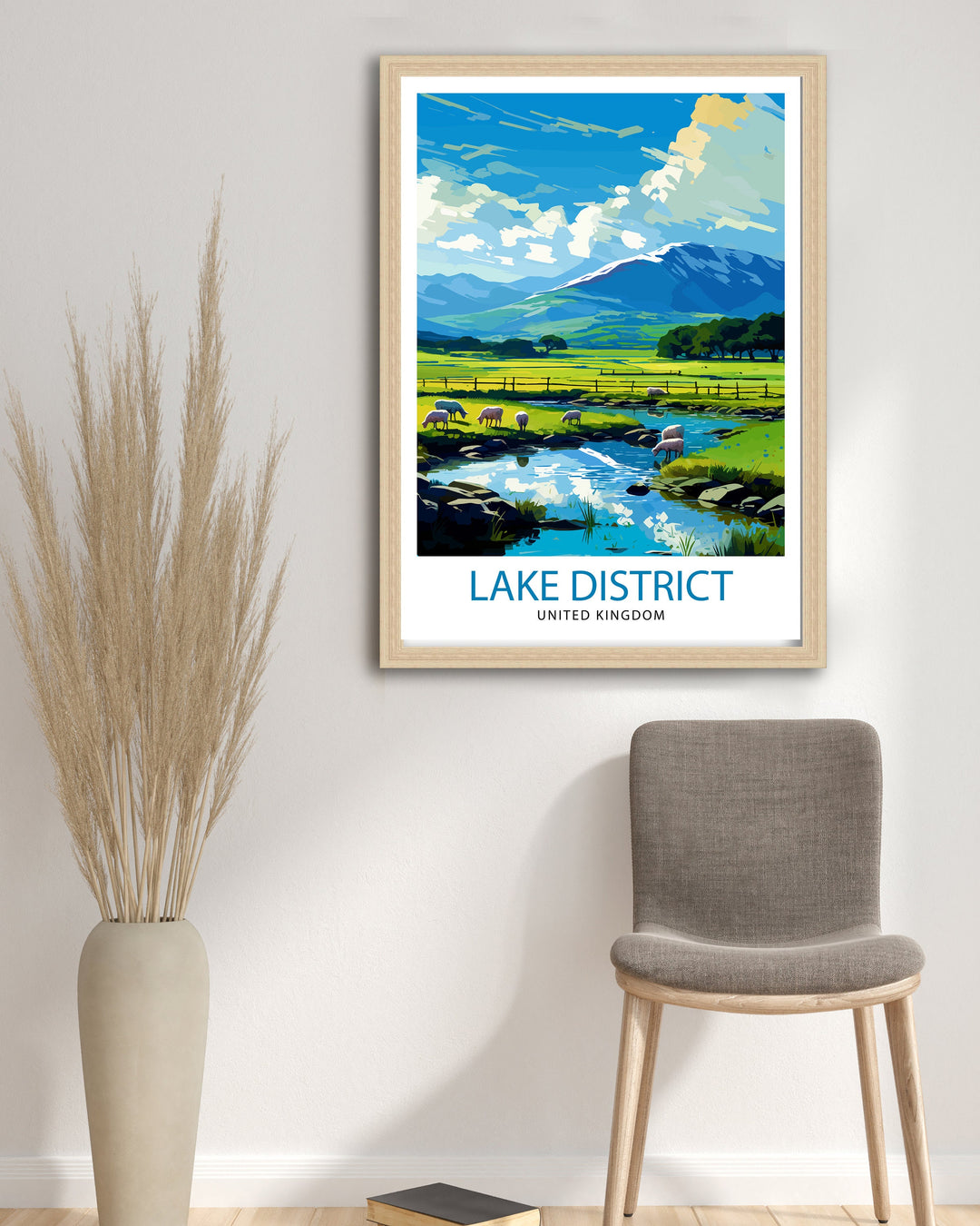 Lake District Cumbria Travel Poster Lake District Wall Art Lake District Home Decor Lake District Illustration Travel Poster, Gift for Lake