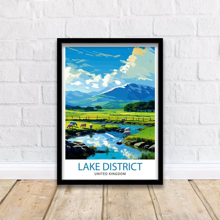 Lake District Cumbria Travel Poster Lake District Wall Art Lake District Home Decor Lake District Illustration Travel Poster, Gift for Lake